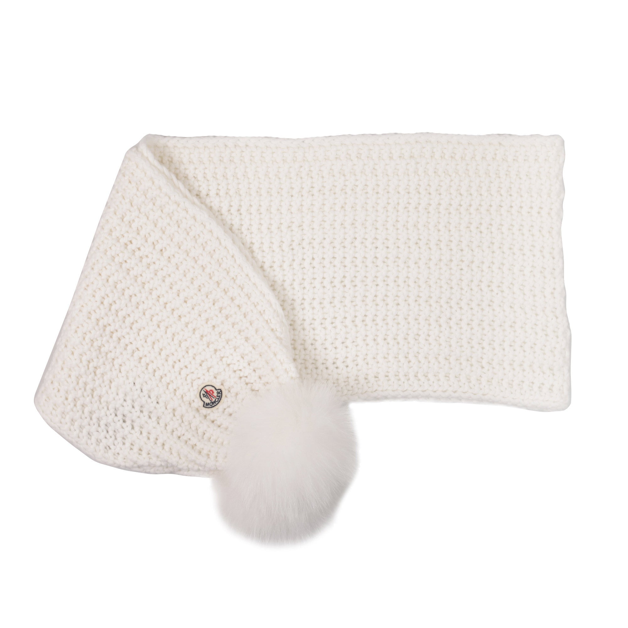 Boys & Girls White Wool Scarf With Fur Pom-Pom - CÉMAROSE | Children's Fashion Store - 2