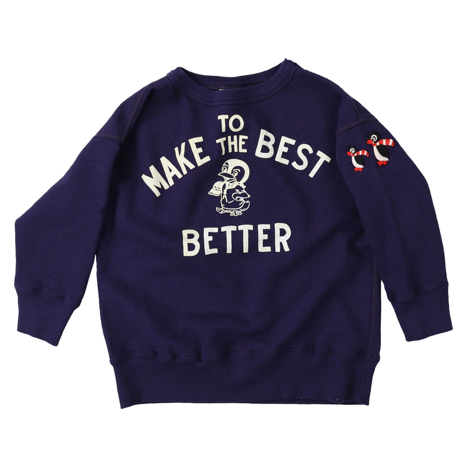 Boys Navy Logo Cotton Sweatshirt