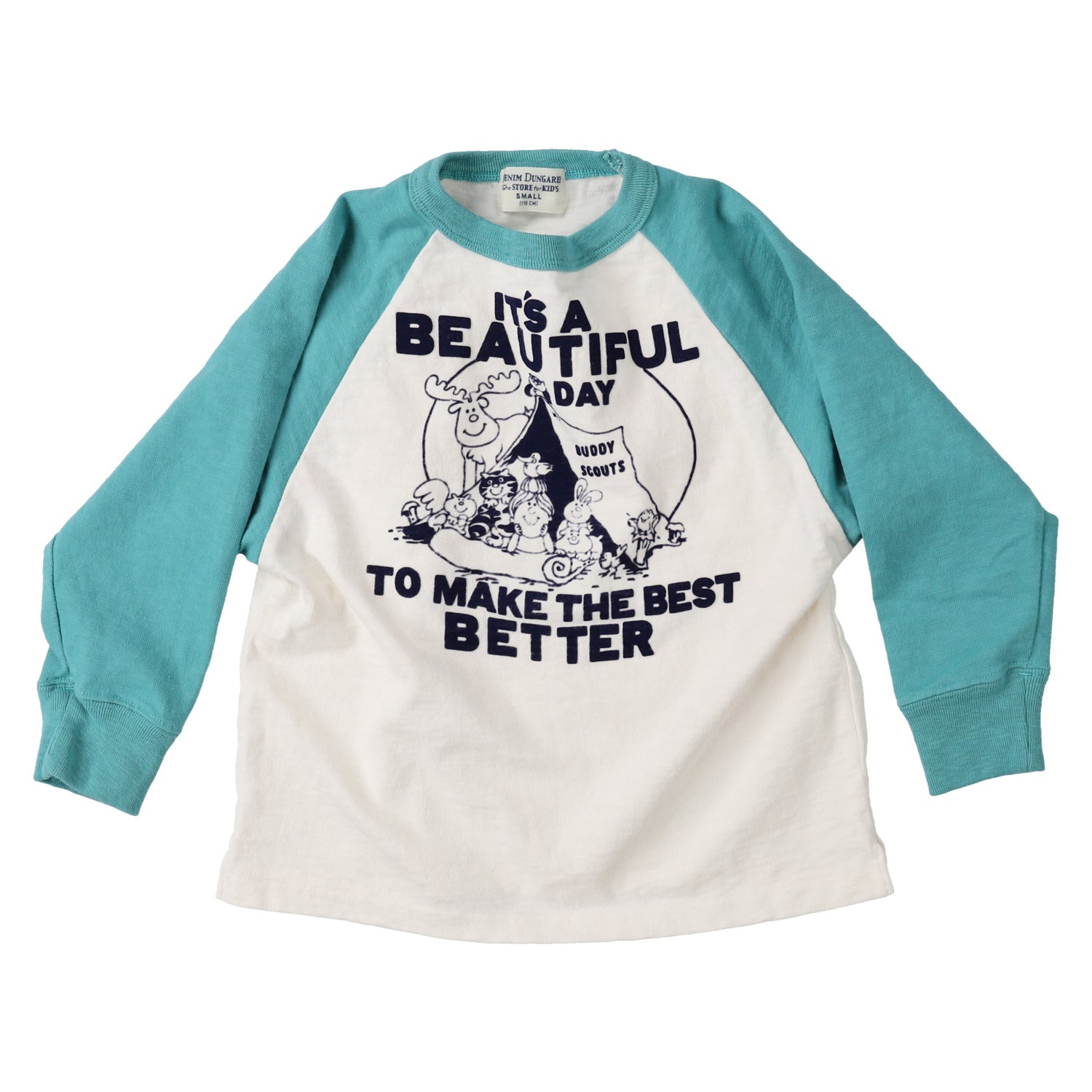 Boys & Girls Blue Printed Cotton T-Shirt