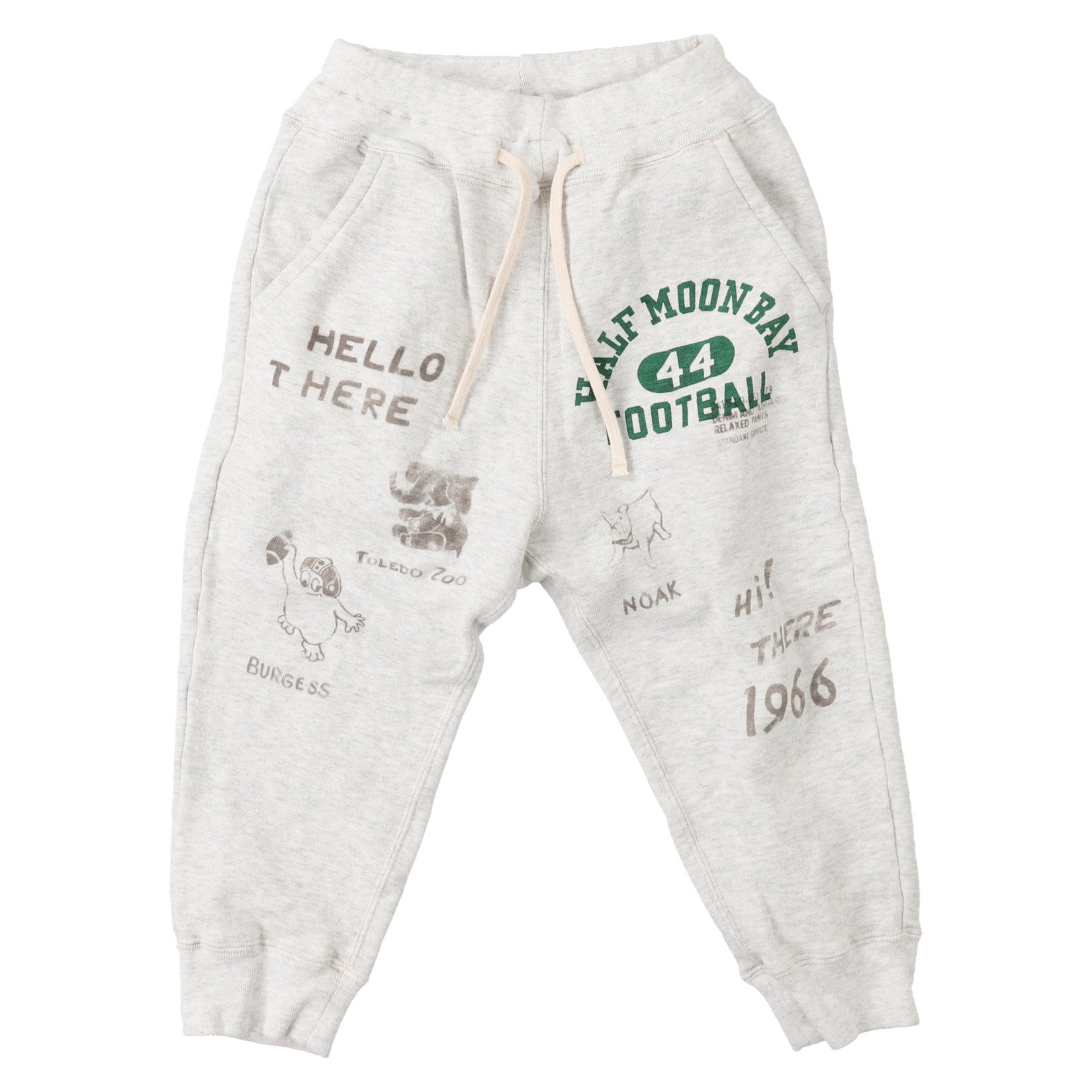 Boys Light Grey Logo Cotton Trousers