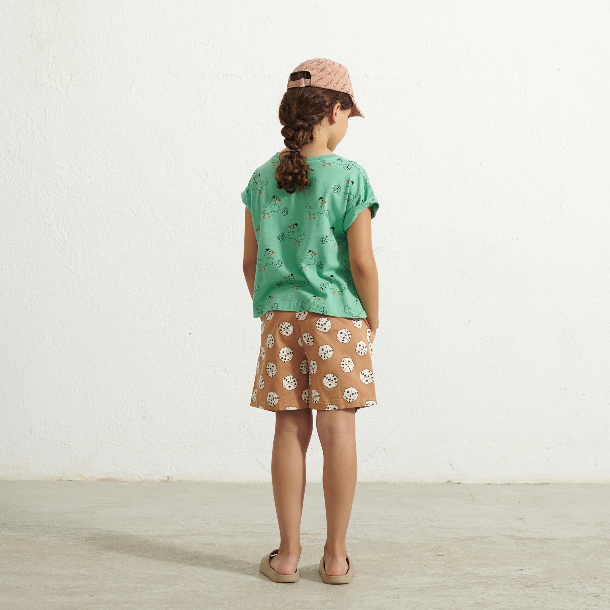 Boys & Girls Green Printed Cotton T-Shirt