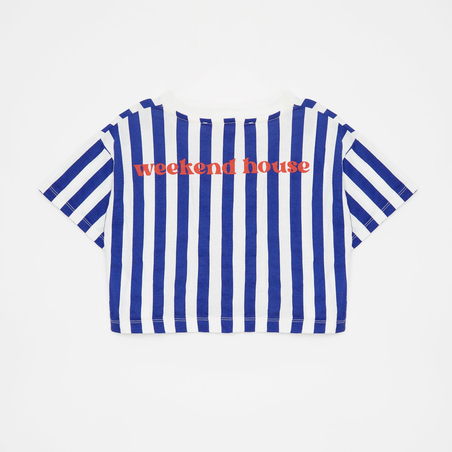 Girls Blue Stripes Cotton T-Shirt