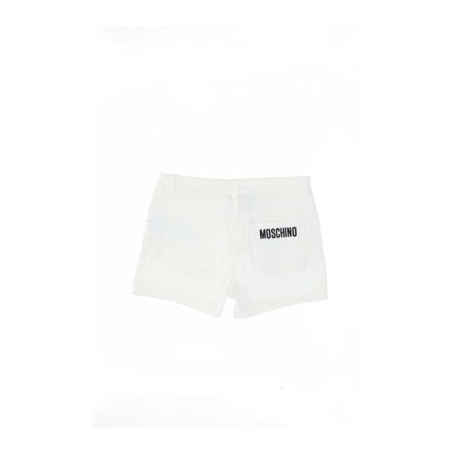 Girls White Cotton Shorts