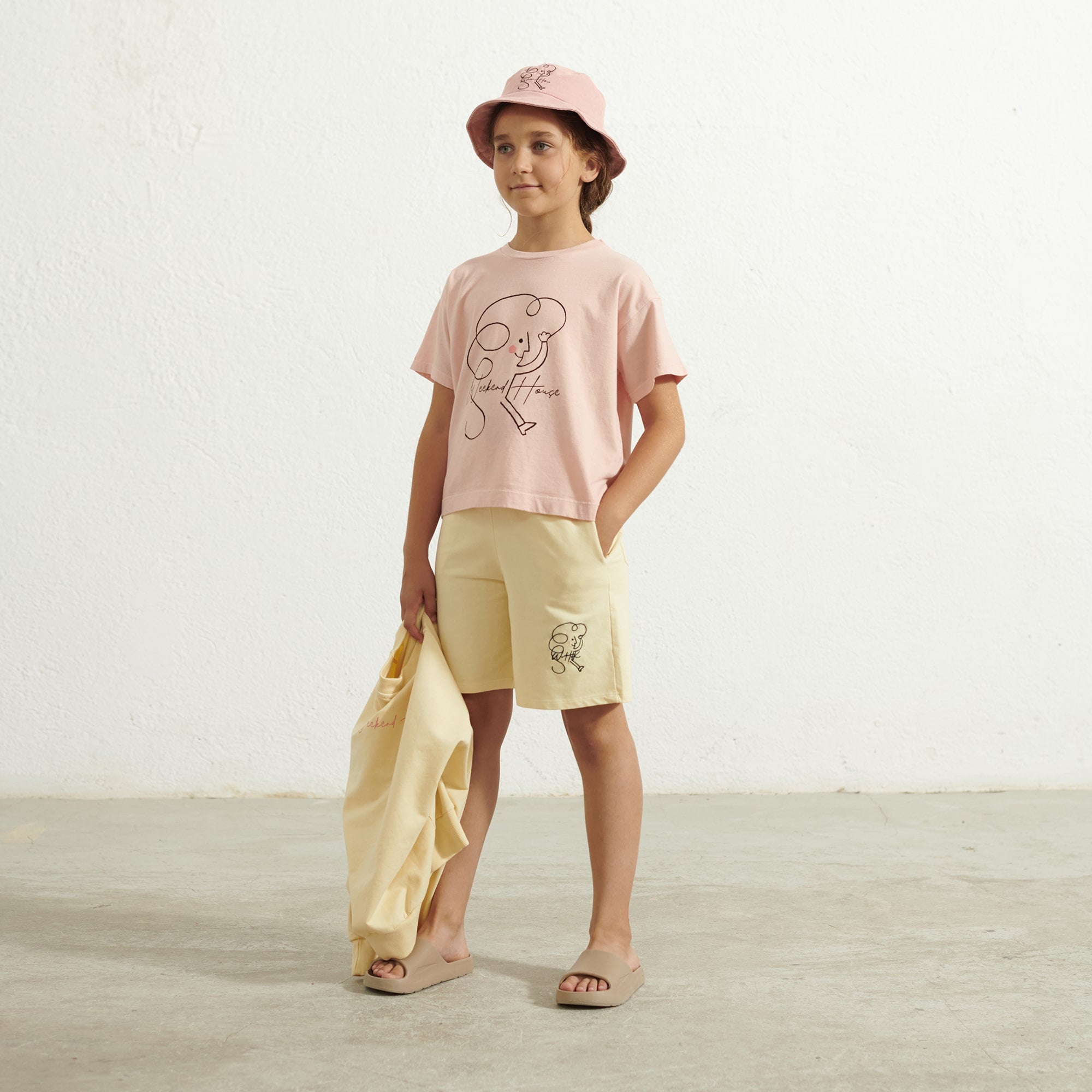 Boys & Girls White Cotton Shorts