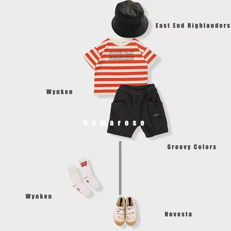 Boys & Girls Red Stripe Cotton T-Shirt