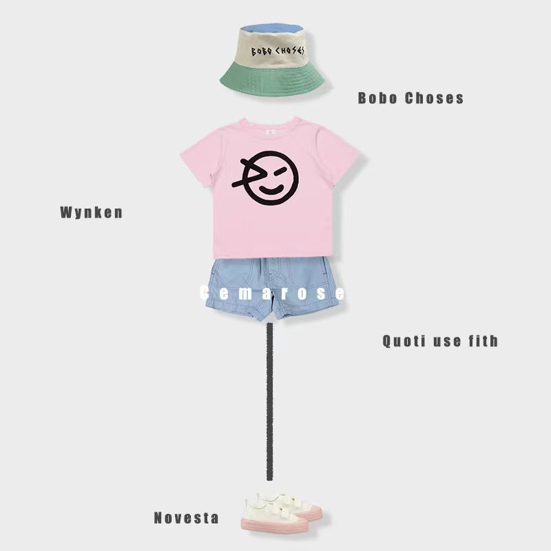 Boys & Girls Pink Cotton T-Shirt