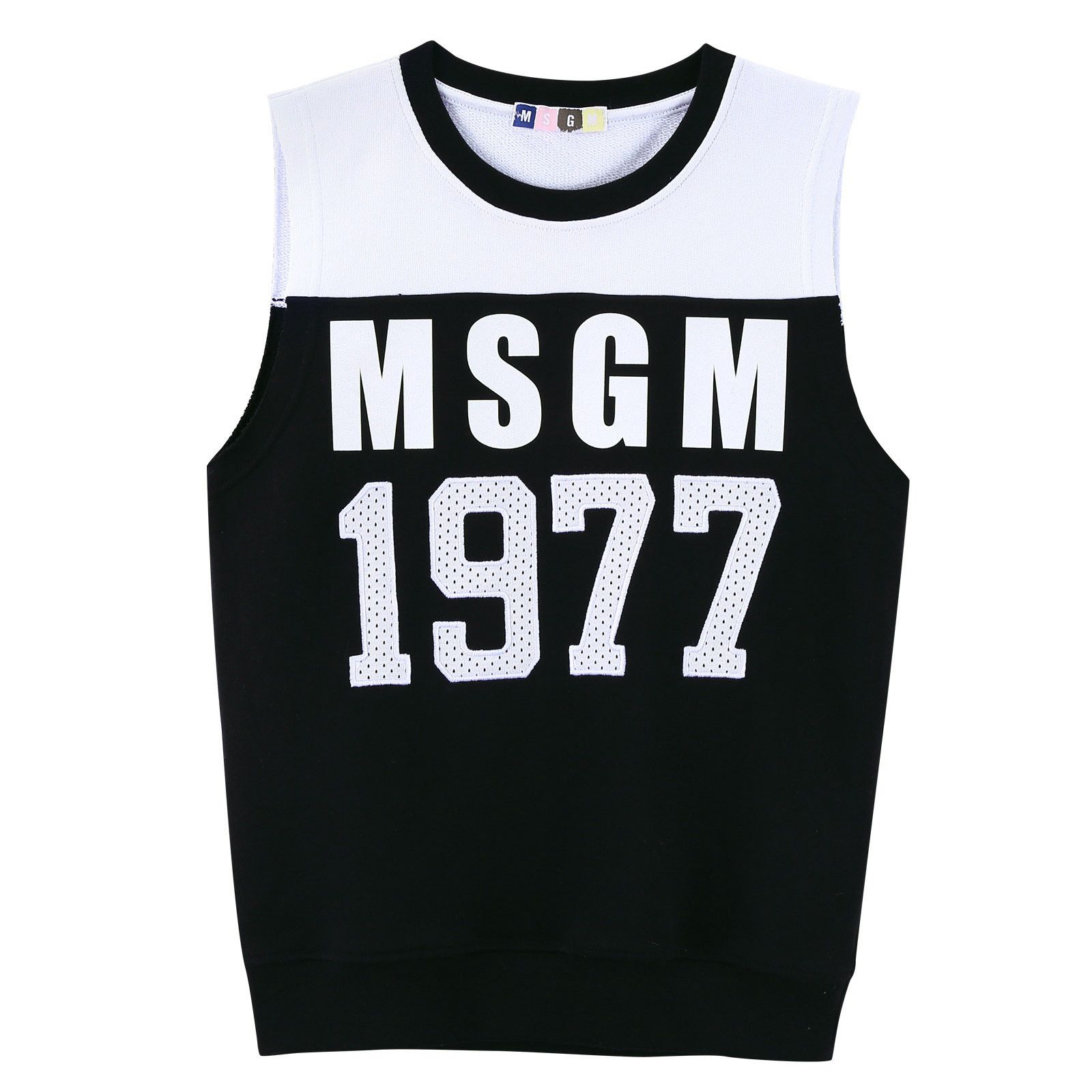 Boys Black Cotton Sleeveless Sweatshirt With Brand Logo - CÉMAROSE | Children's Fashion Store - 1