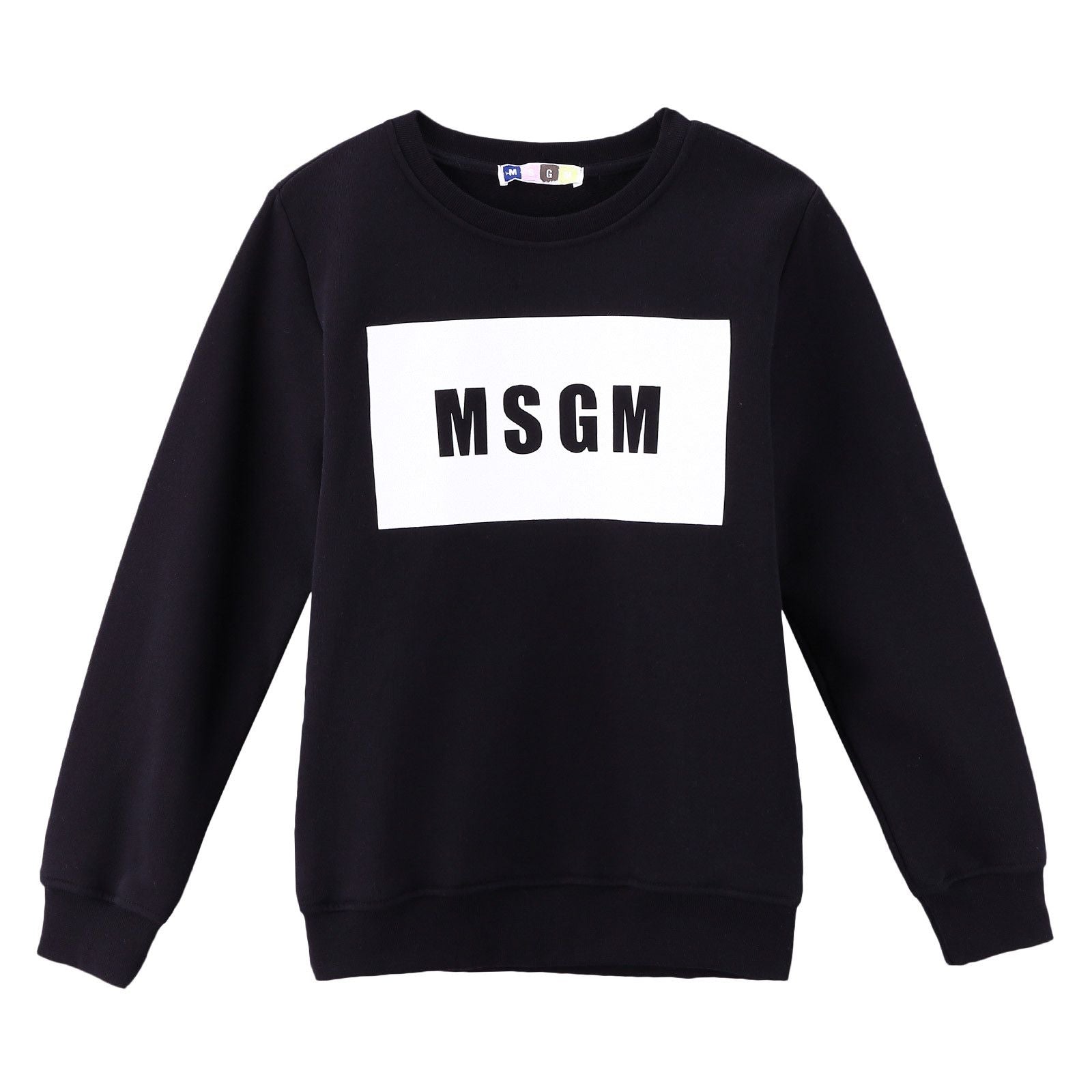 Boys Black Cotton Sweatshirt With White Brand Logo - CÉMAROSE | Children's Fashion Store - 1