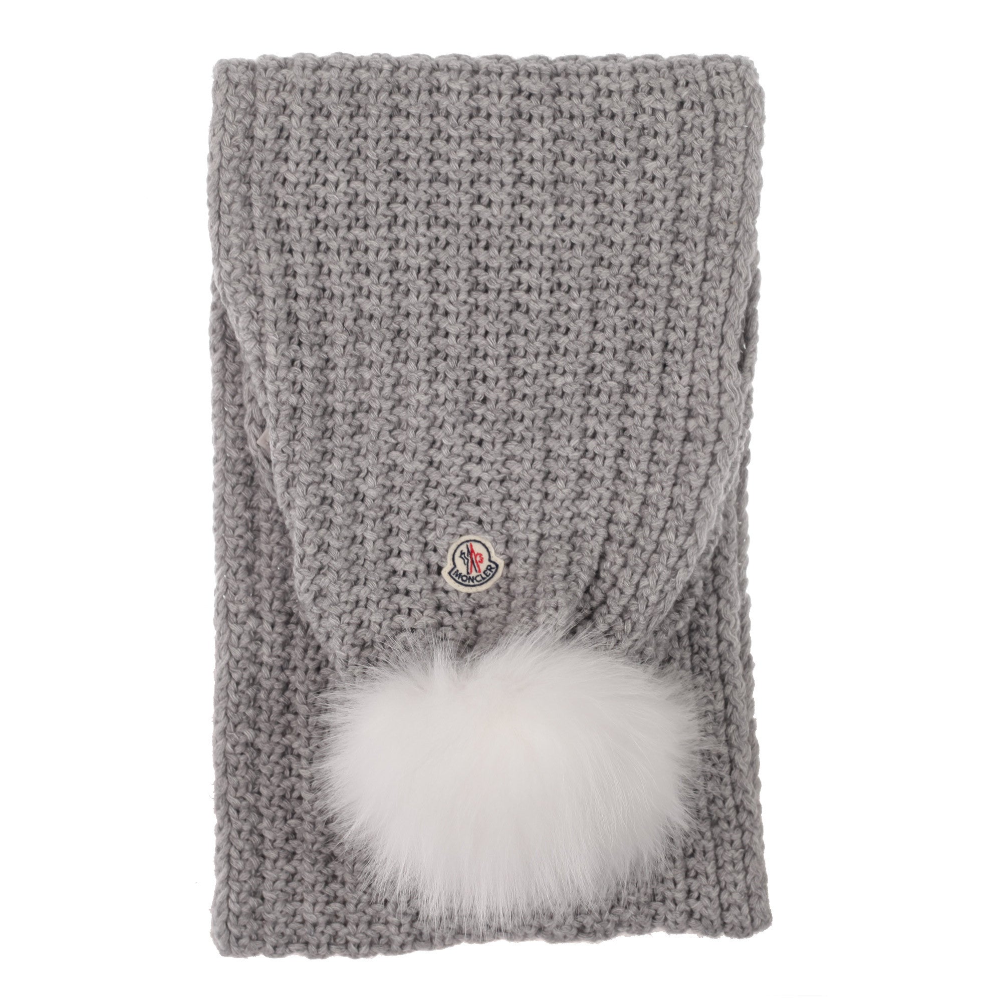 Boys & Girls Grey Wool Scarf With Fur Pom-Pom - CÉMAROSE | Children's Fashion Store - 2