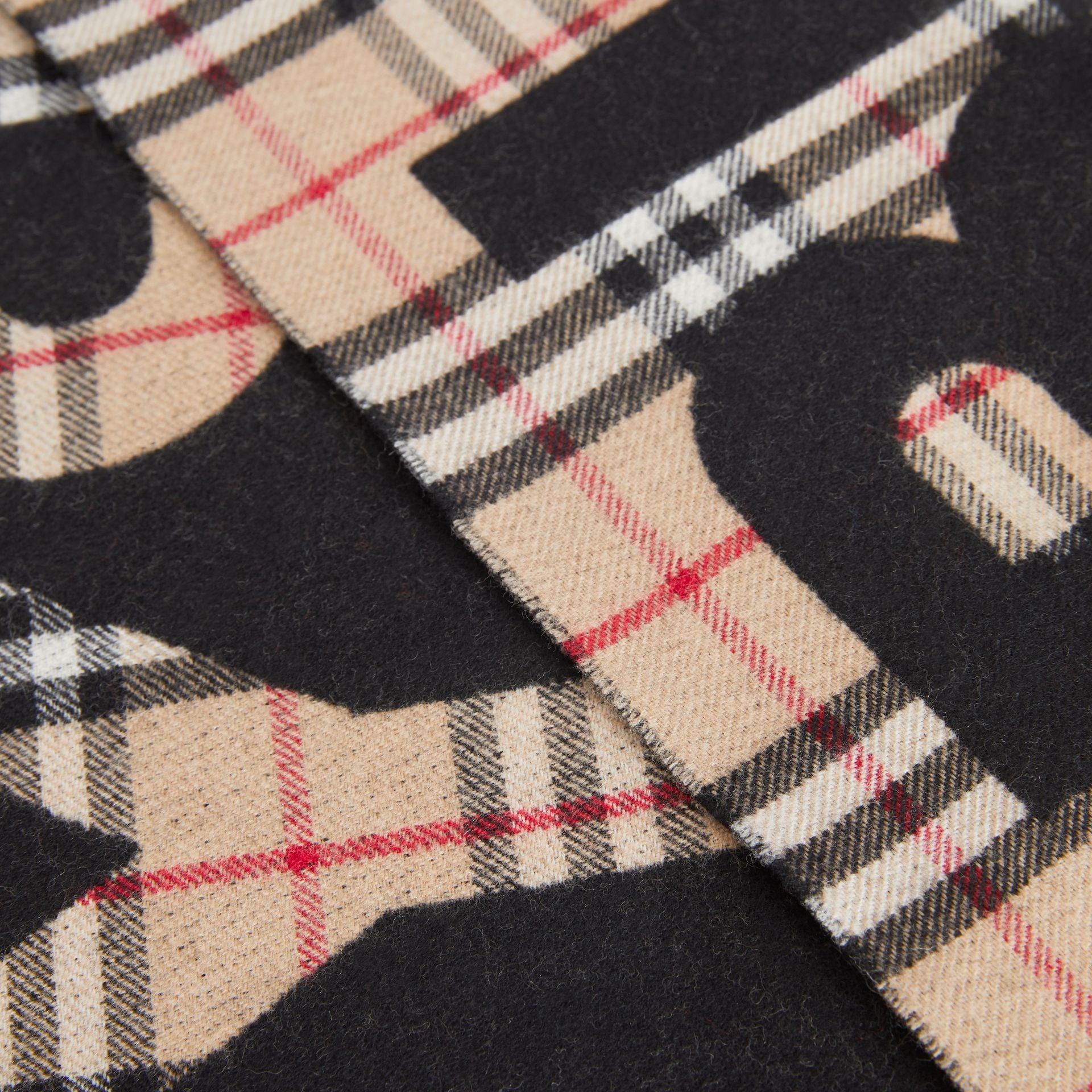 Boys & Girls Beige Check Wool Scarf