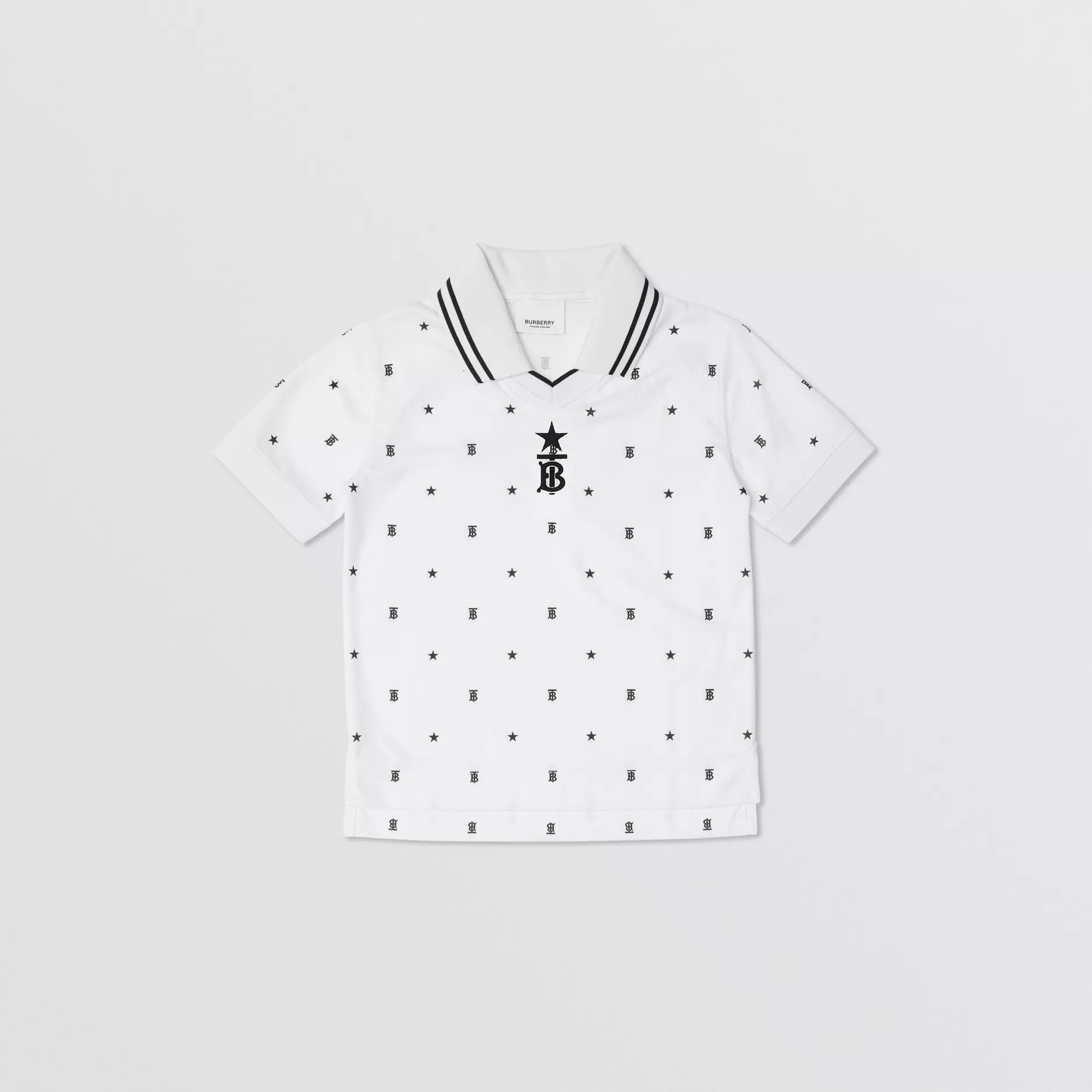 Boys White & Black Logo Polo Shirt