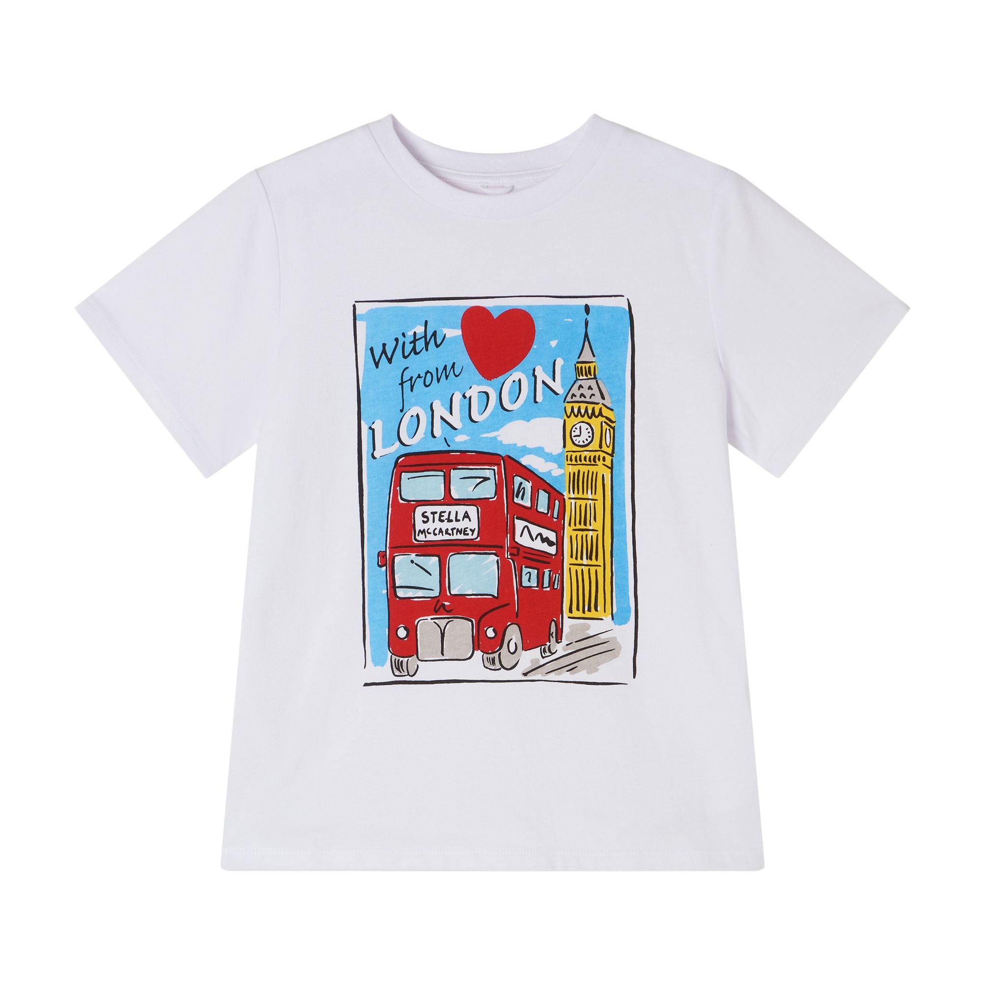 Boys & Girls White Printing Cotton T-Shirt