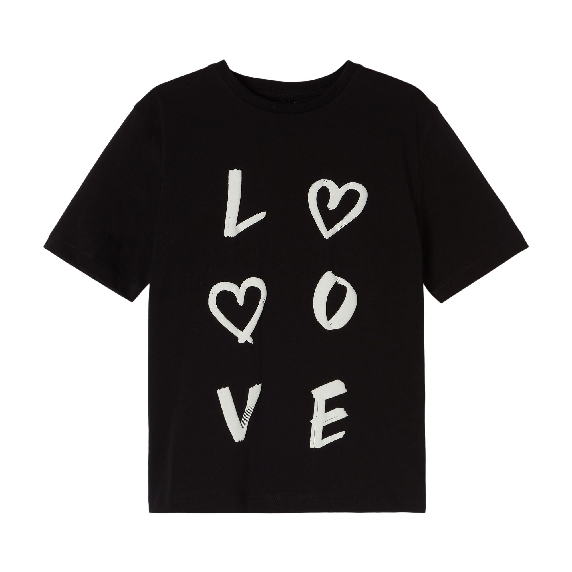 Boys & Girls Black Logo Cotton T-Shirt