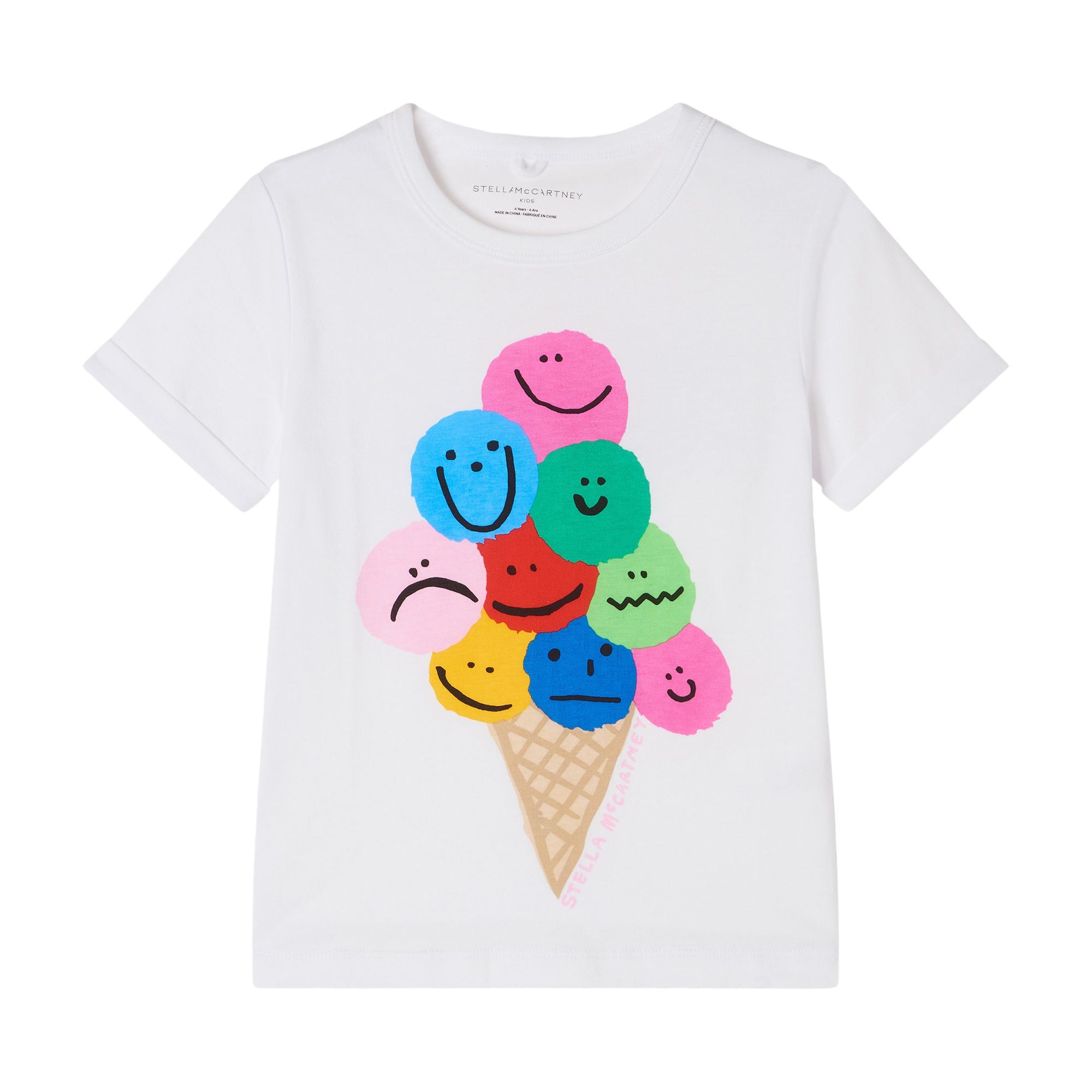 Boys & Girls White Printing Cotton T-Shirt