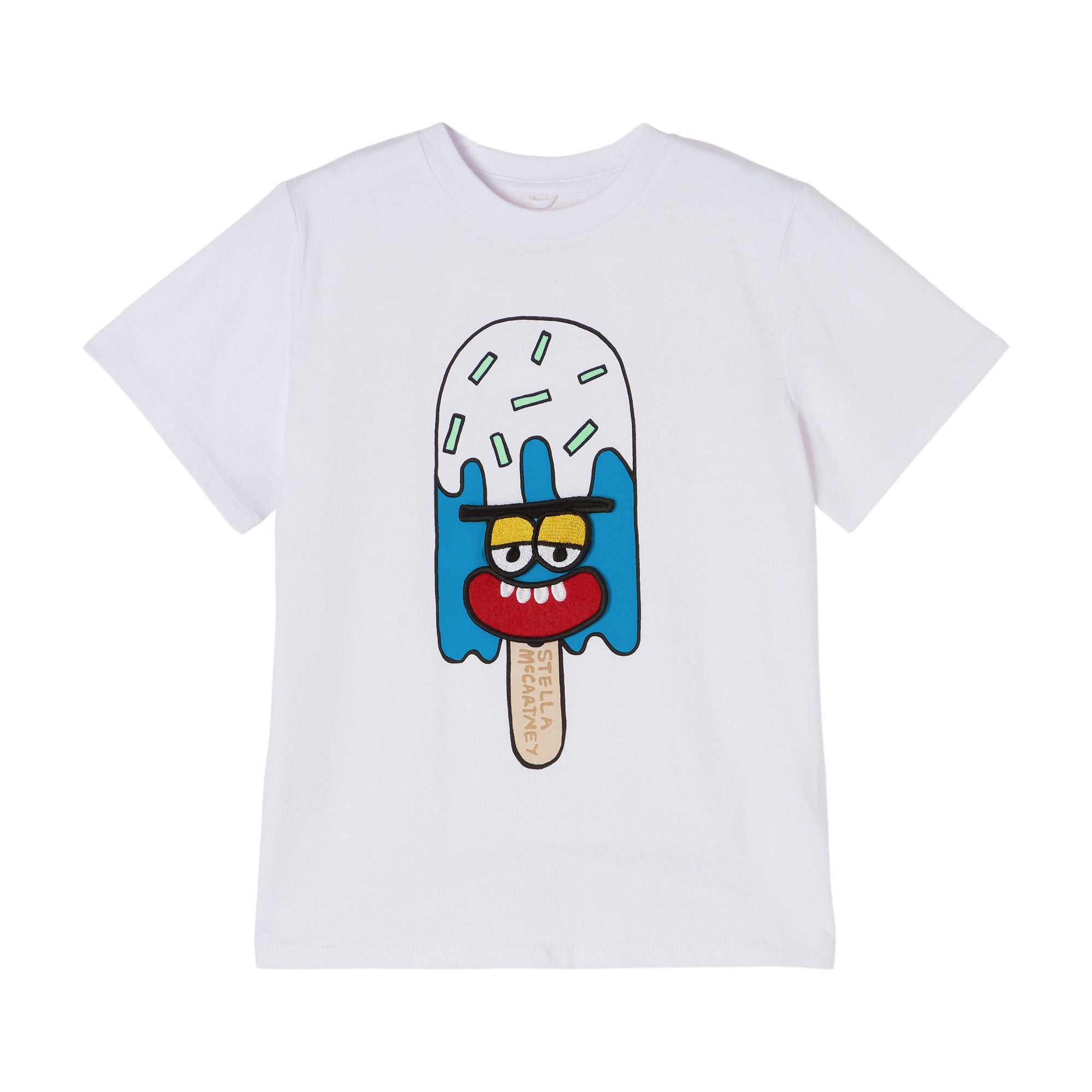 Boys & Girls White Ice Cream Cotton T-Shirt