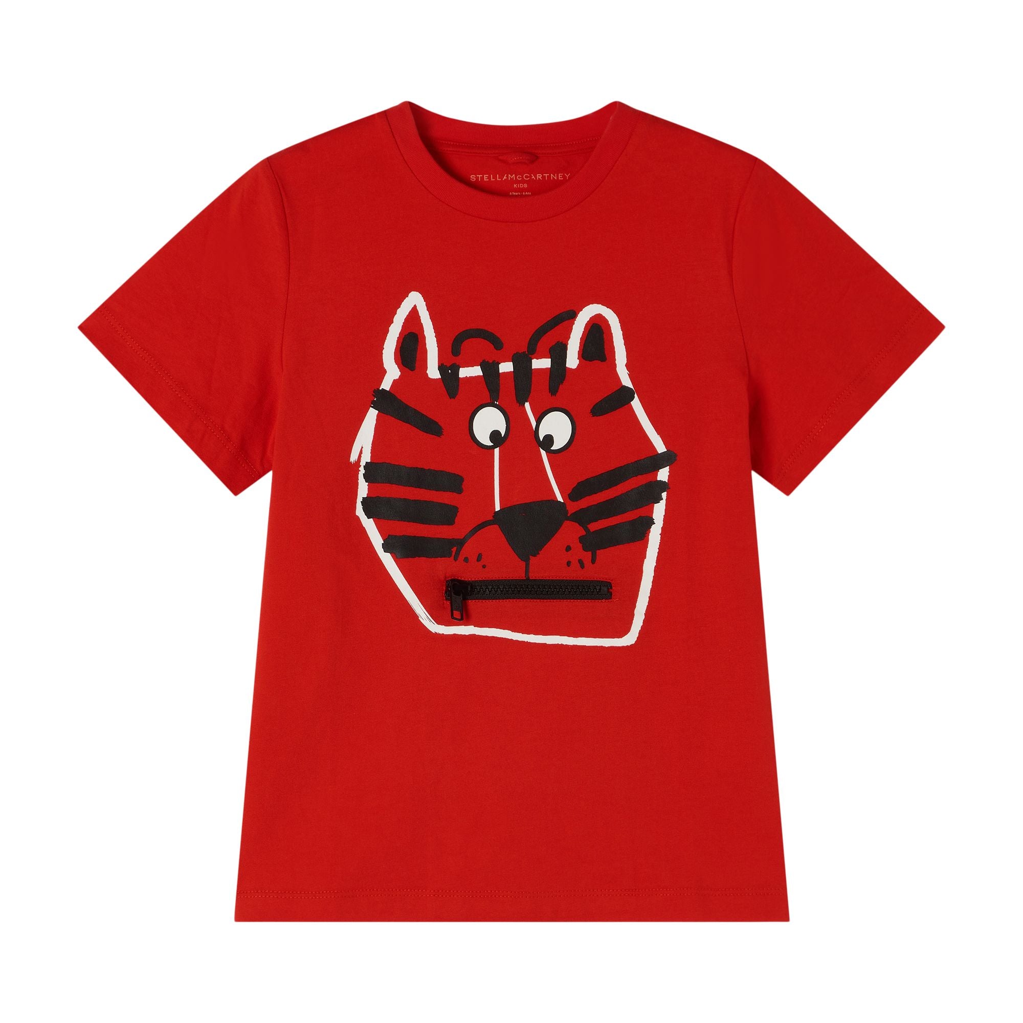 Boys & Girls Red Tiger Cotton T-Shirt