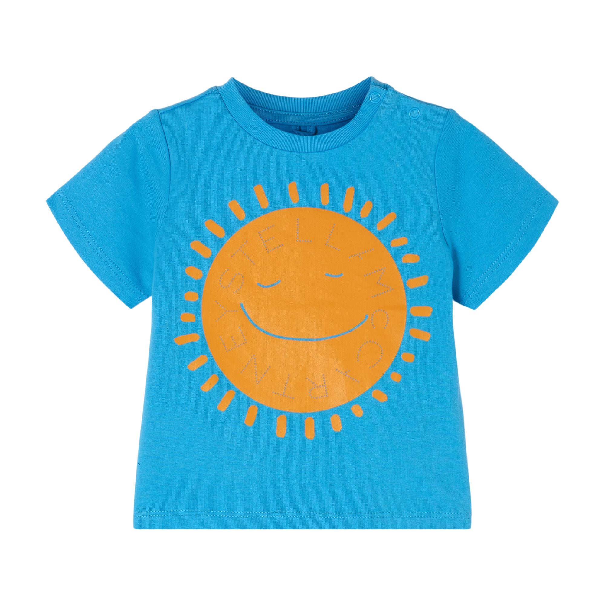 Baby Boys & Girls Blue Sun Cotton T-Shirt