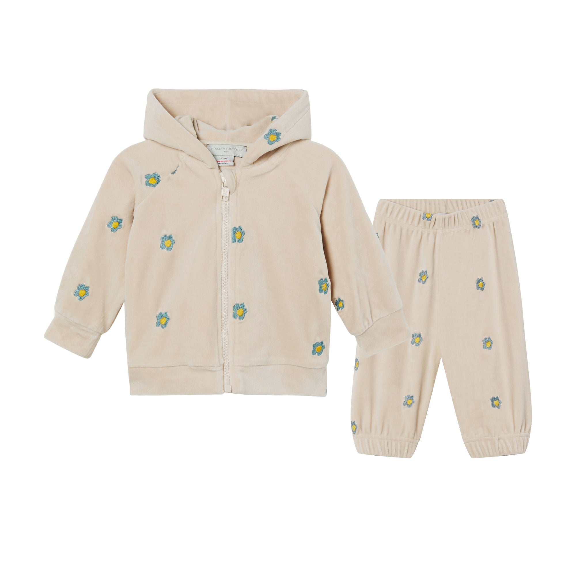 Baby Boys & Girls Beige Embroidered Set