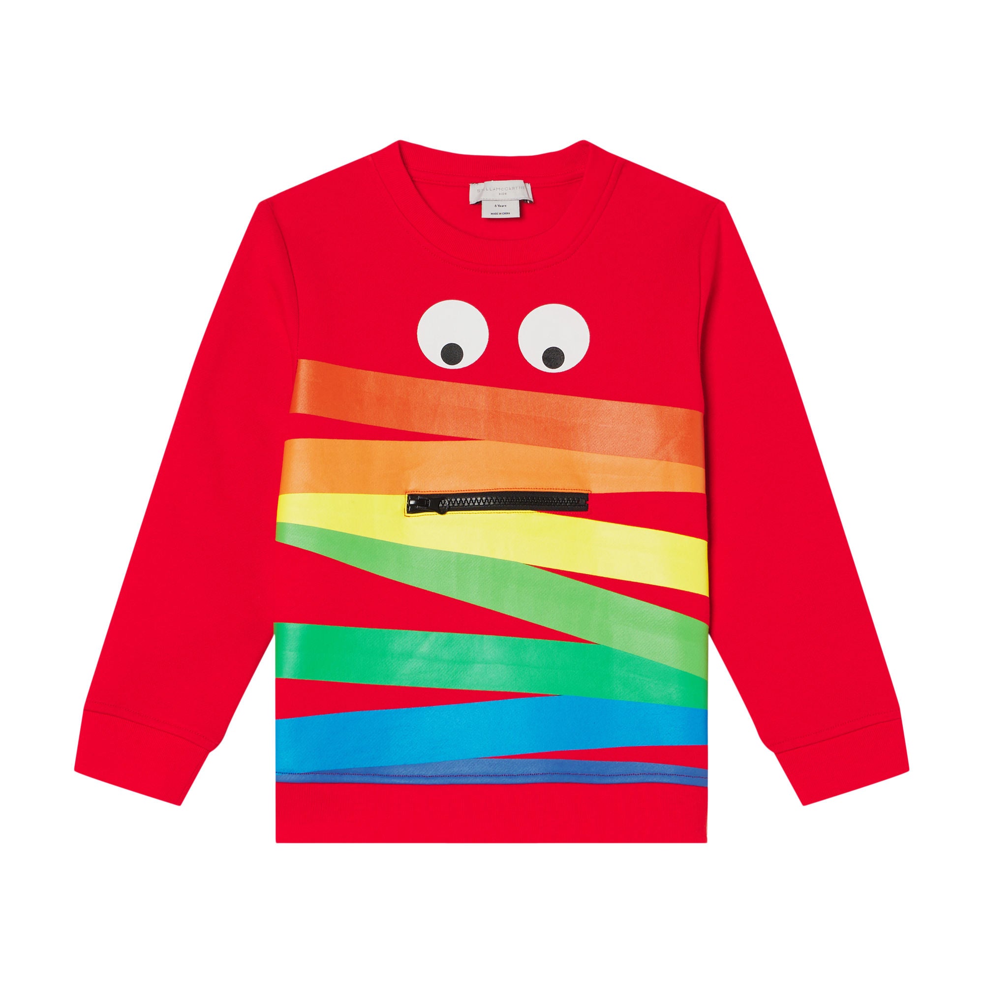 Boys Red Printed Cotton Sweatshirt