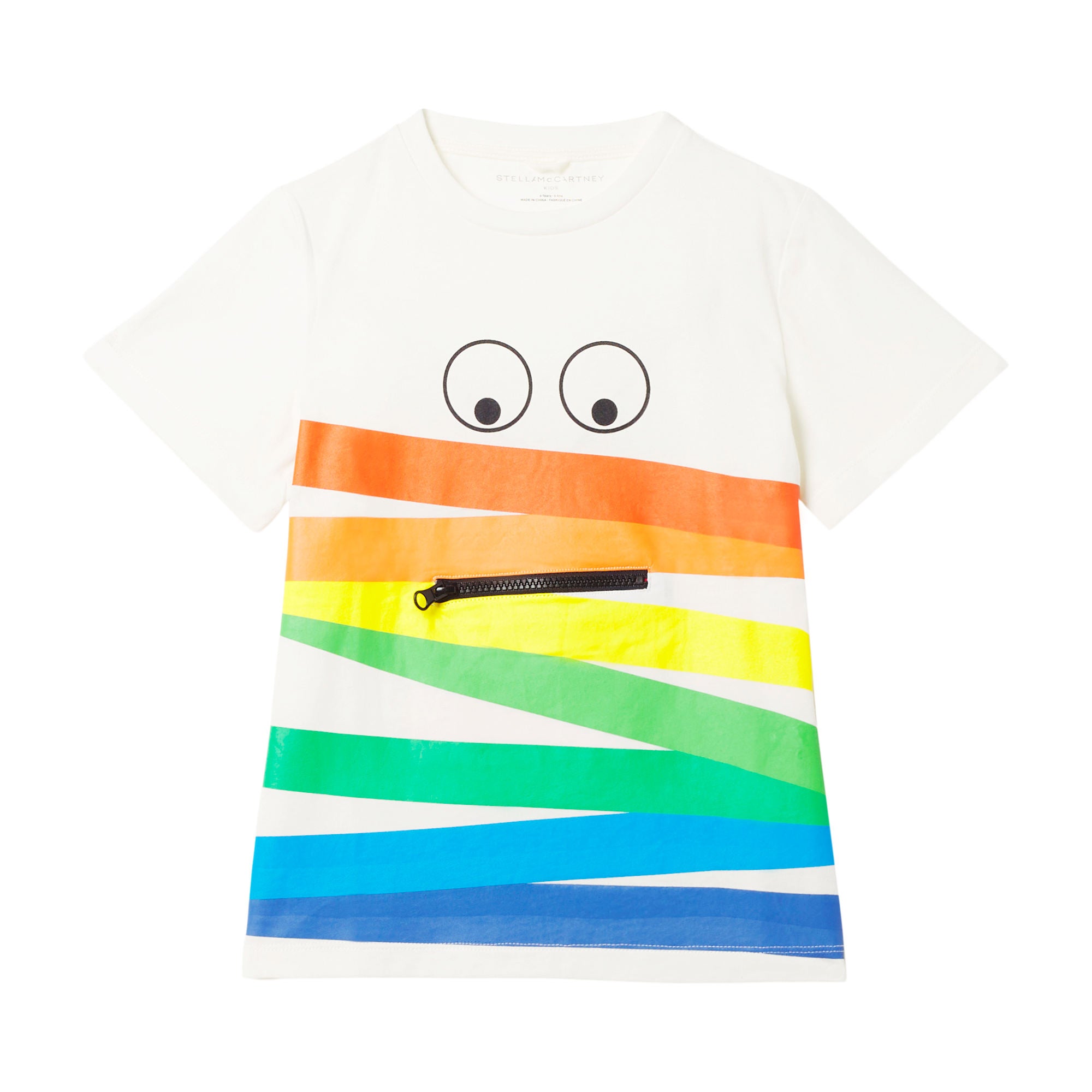 Boys White Printed Cotton T-Shirt