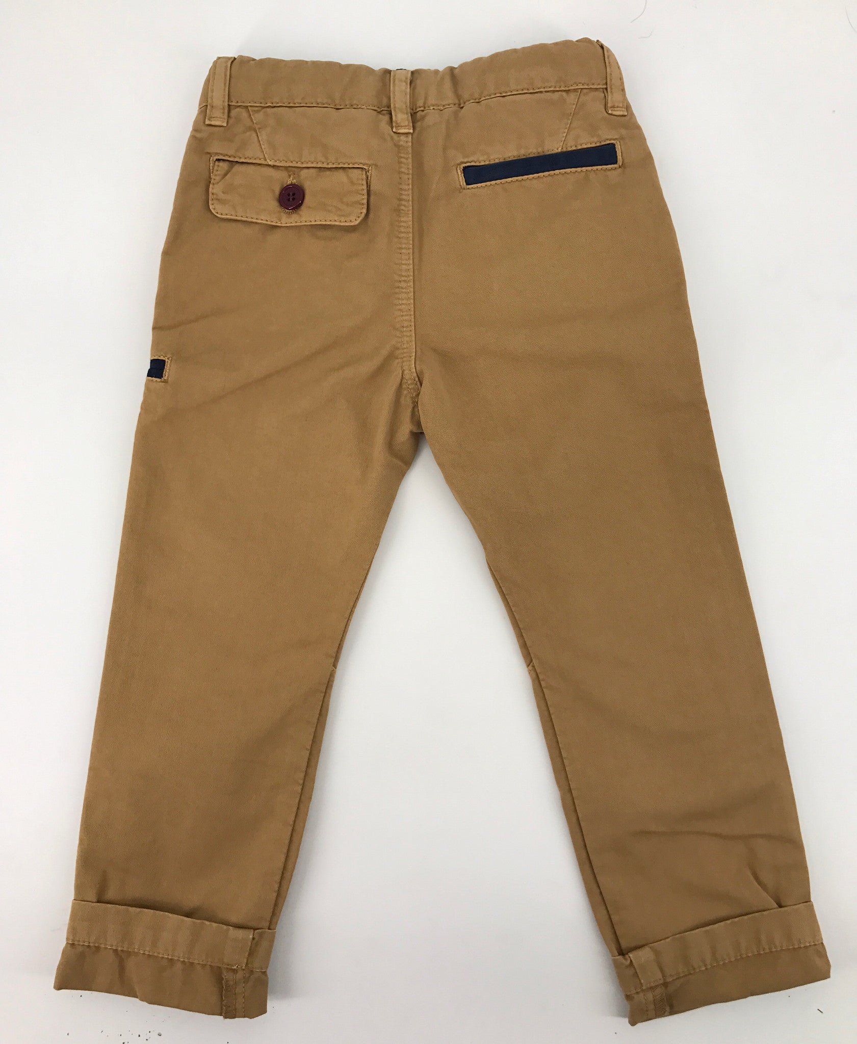 Boys Beige Chinos with Navy Blue Trim - CÉMAROSE | Children's Fashion Store - 2