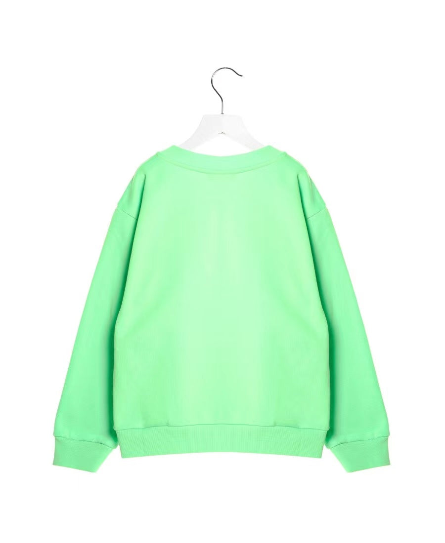 Boys & Girls Green Cotton Sweatshirt