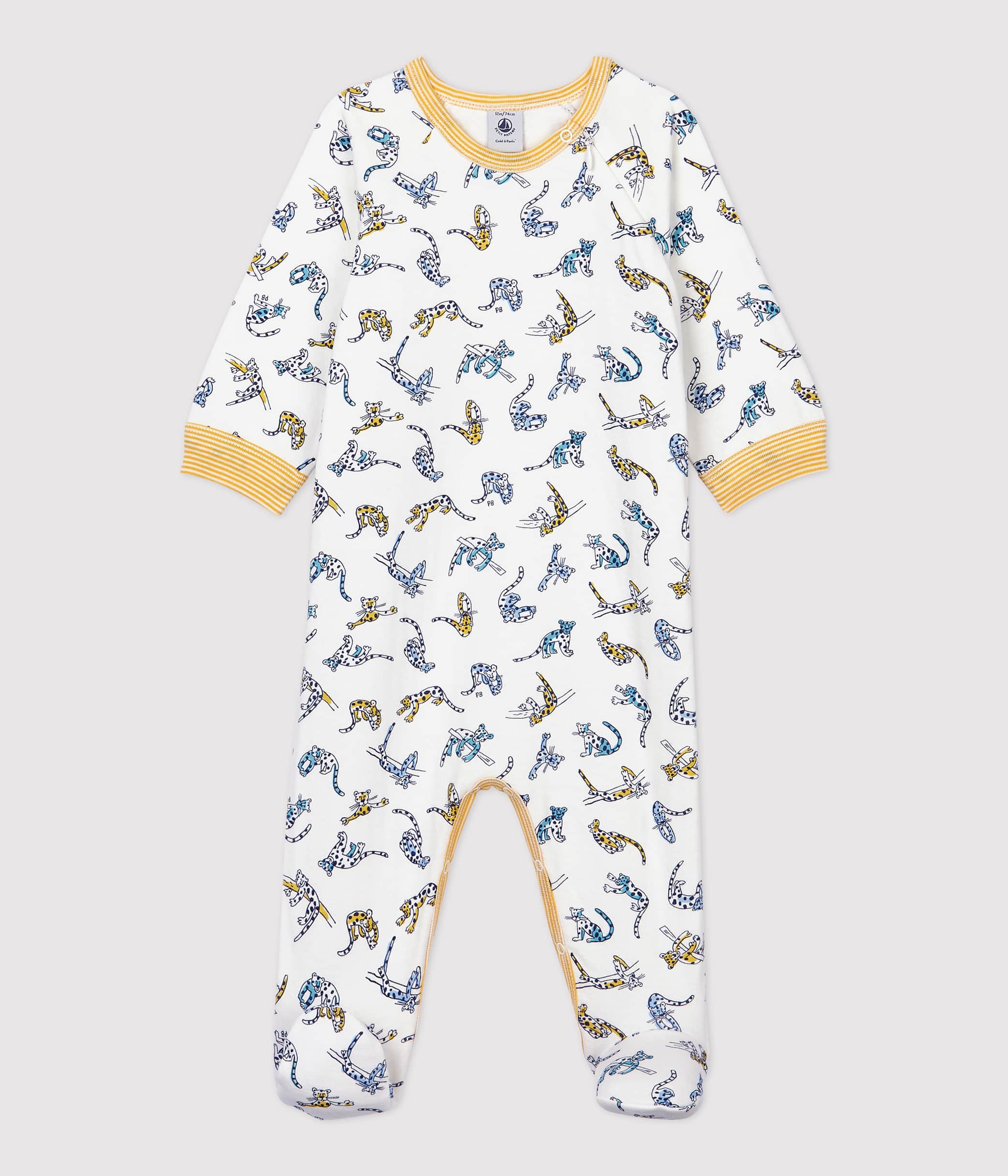 Baby Boys White Printing Cotton Babysuit