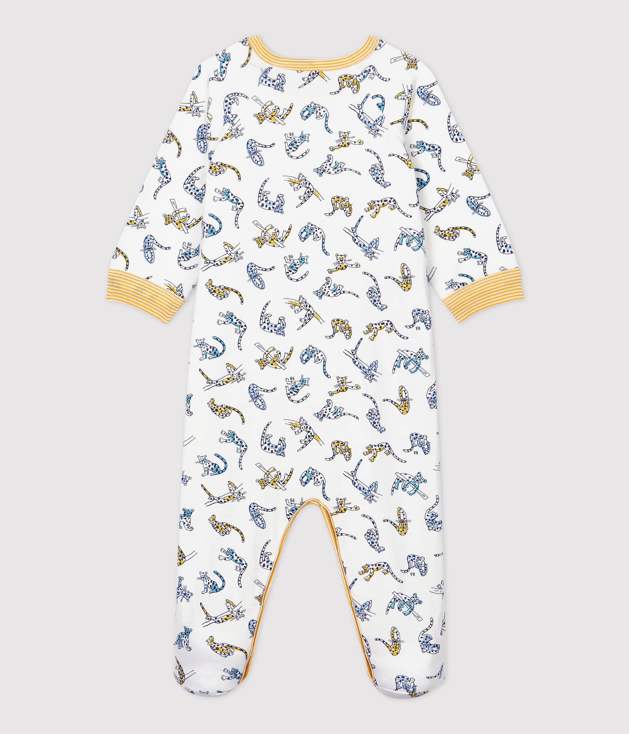 Baby Boys White Printing Cotton Babysuit