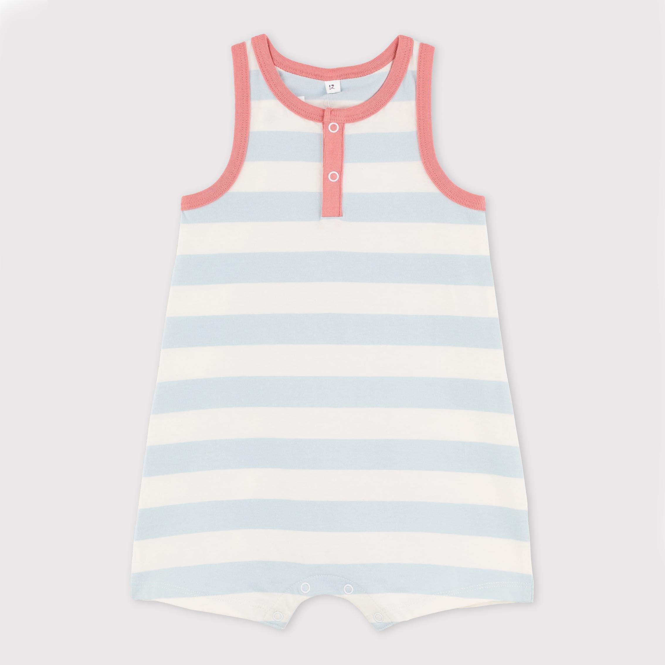 Baby Boys & Girls Blue Stripe Babysuit