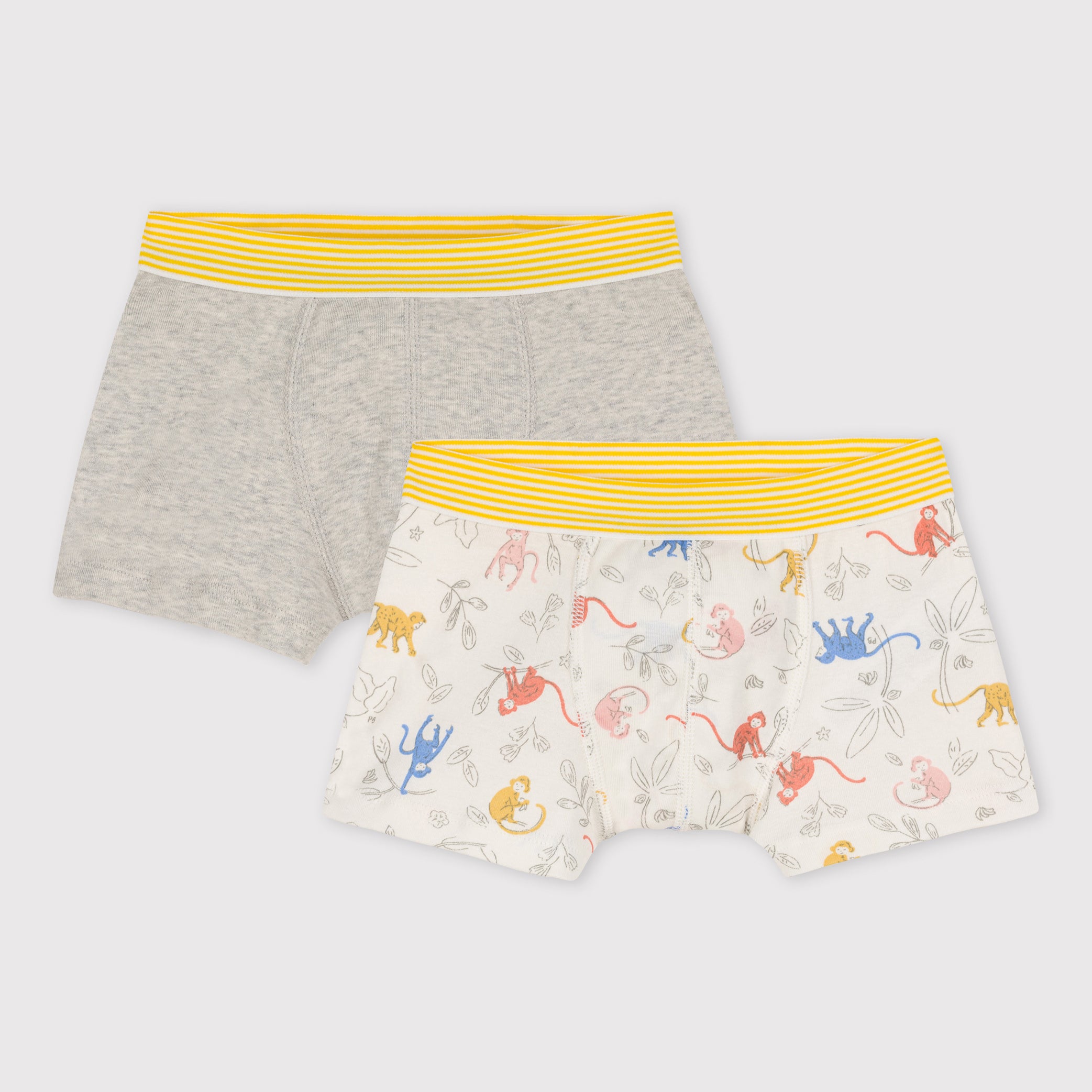 Boys Grey Cotton Underwear Set (2 Pack)