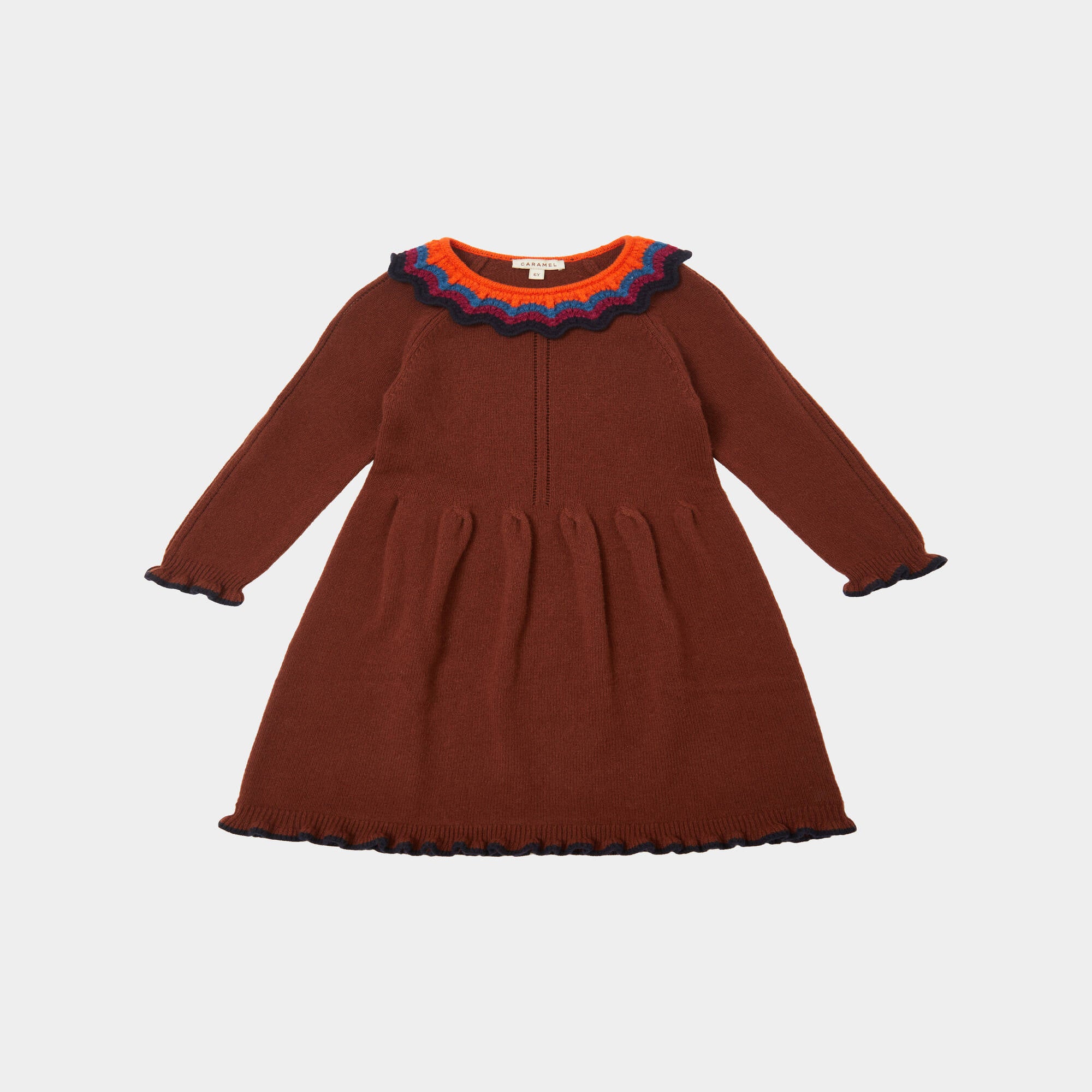 Girls Wine Red Wool Dress