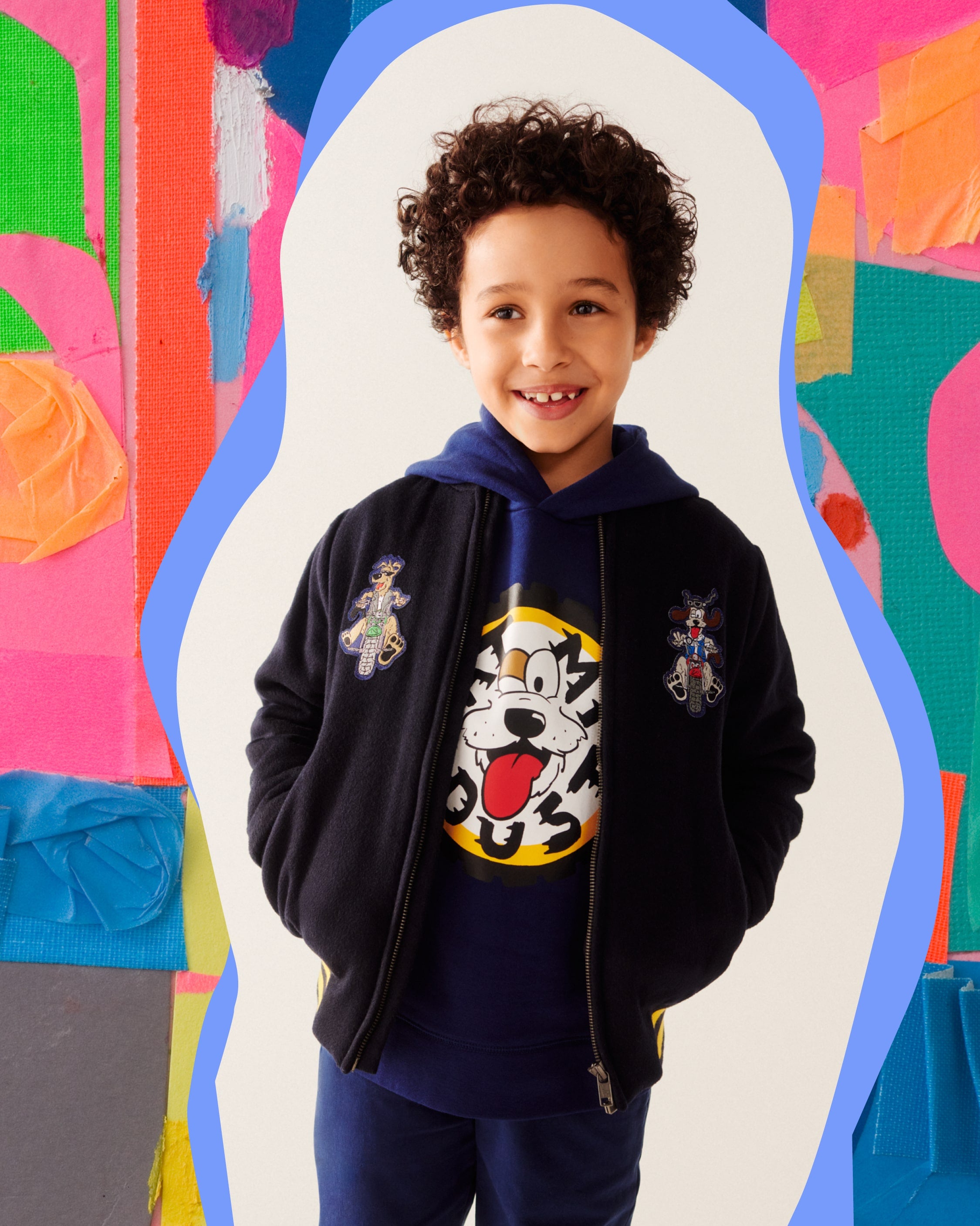 Boys Dark Navy Hooded Sweatshirt