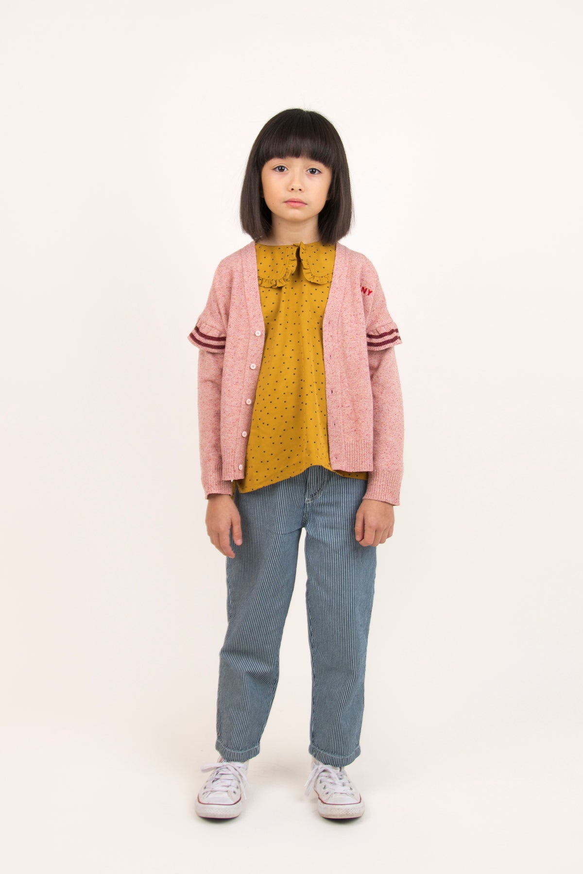Girls Mustard Dots Shirt