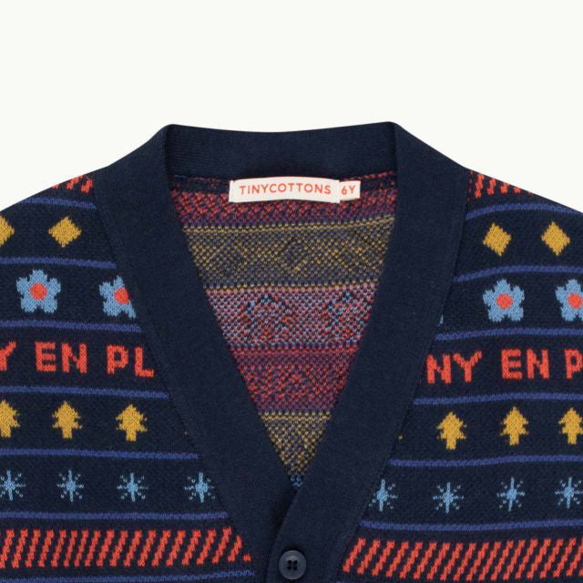 Boys & Girls Navy Flowers Cardigan