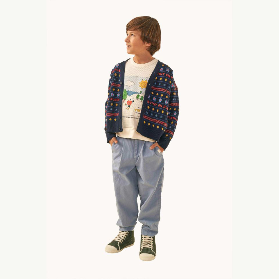 Boys & Girls Navy Flowers Cardigan