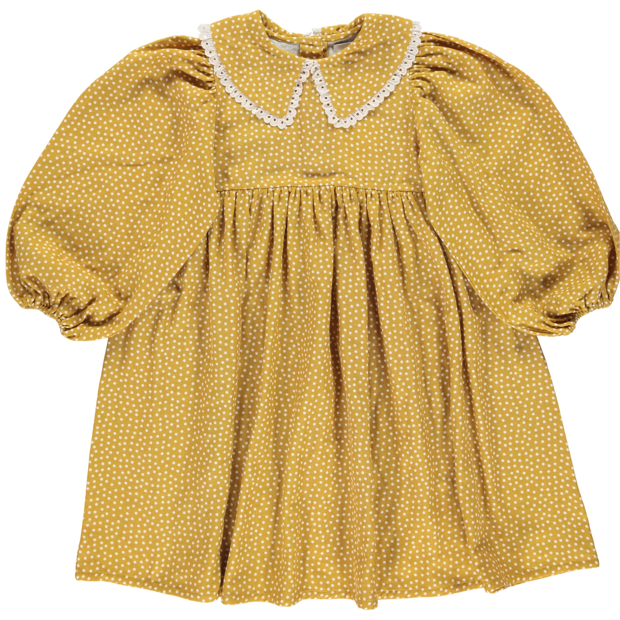 Girls Yellow Dots Cotton Dress