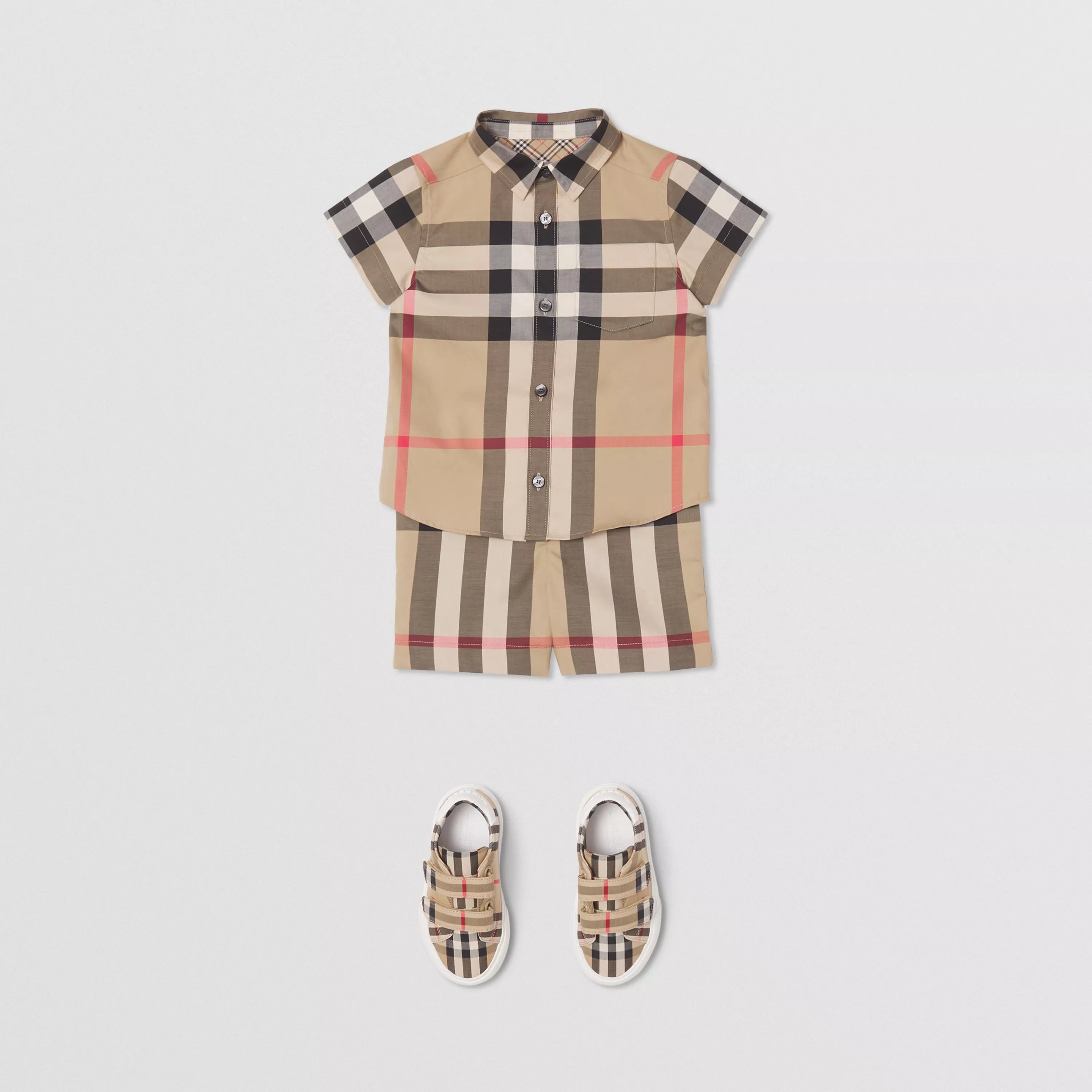 Baby Boys Archive Beige Check Shorts