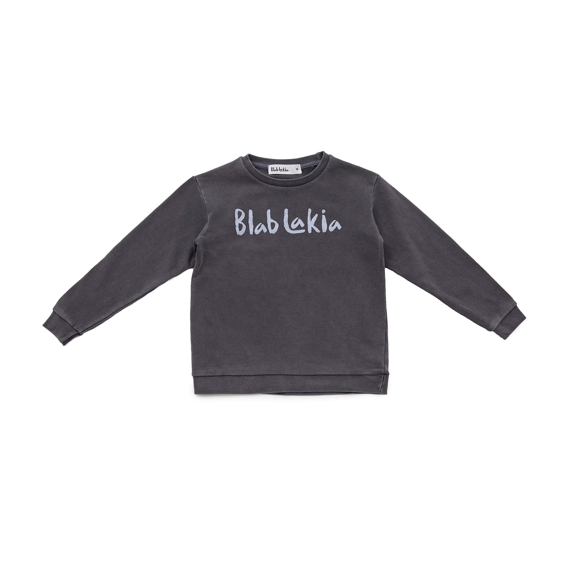 Boys & Girls Black Logo Cotton Sweatshirt