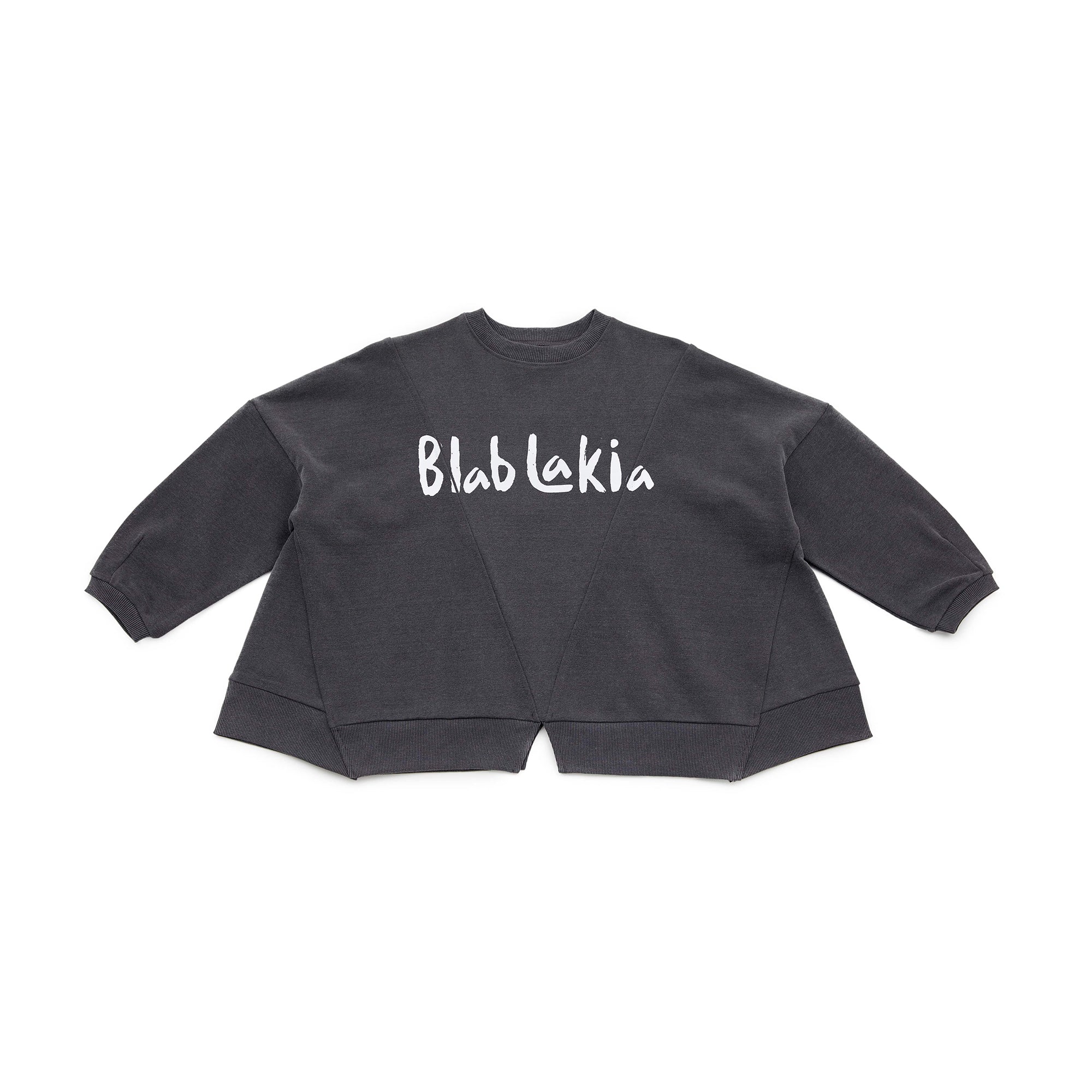 Boys & Girls Black Logo Cotton Sweatshirt