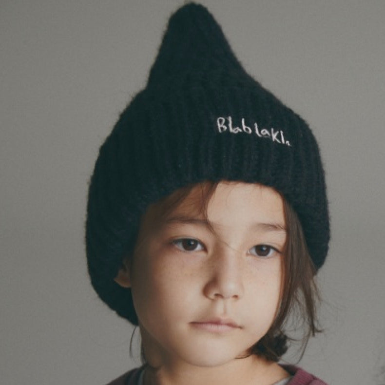 Boys & Girls Black Knit Wool Hat