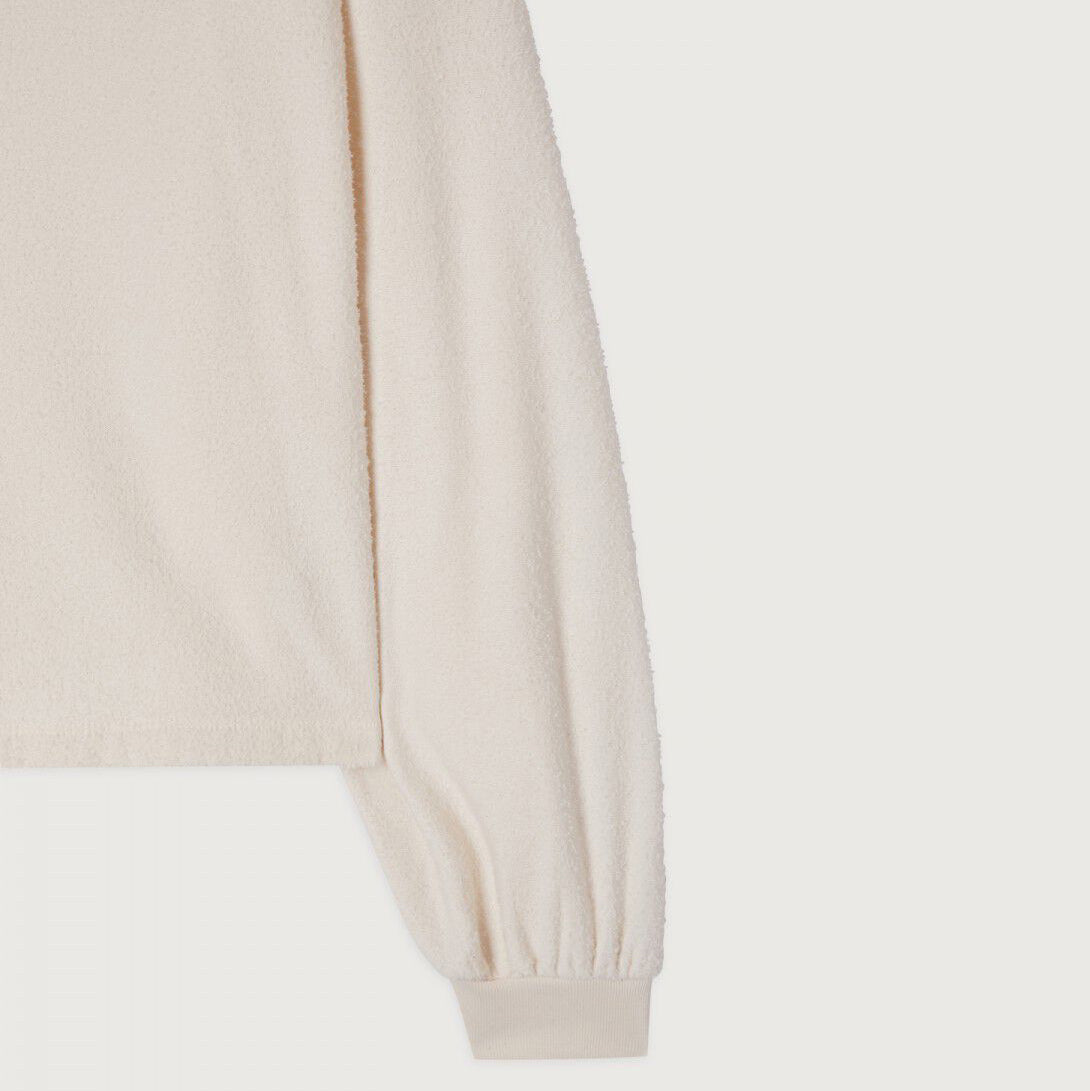 Girls White Cotton Sweatshirt