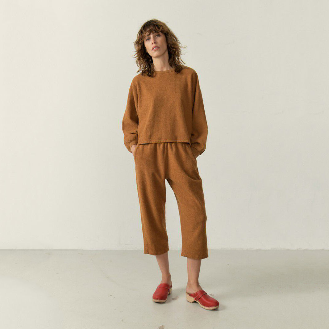 Girls Camel Cotton Trousers