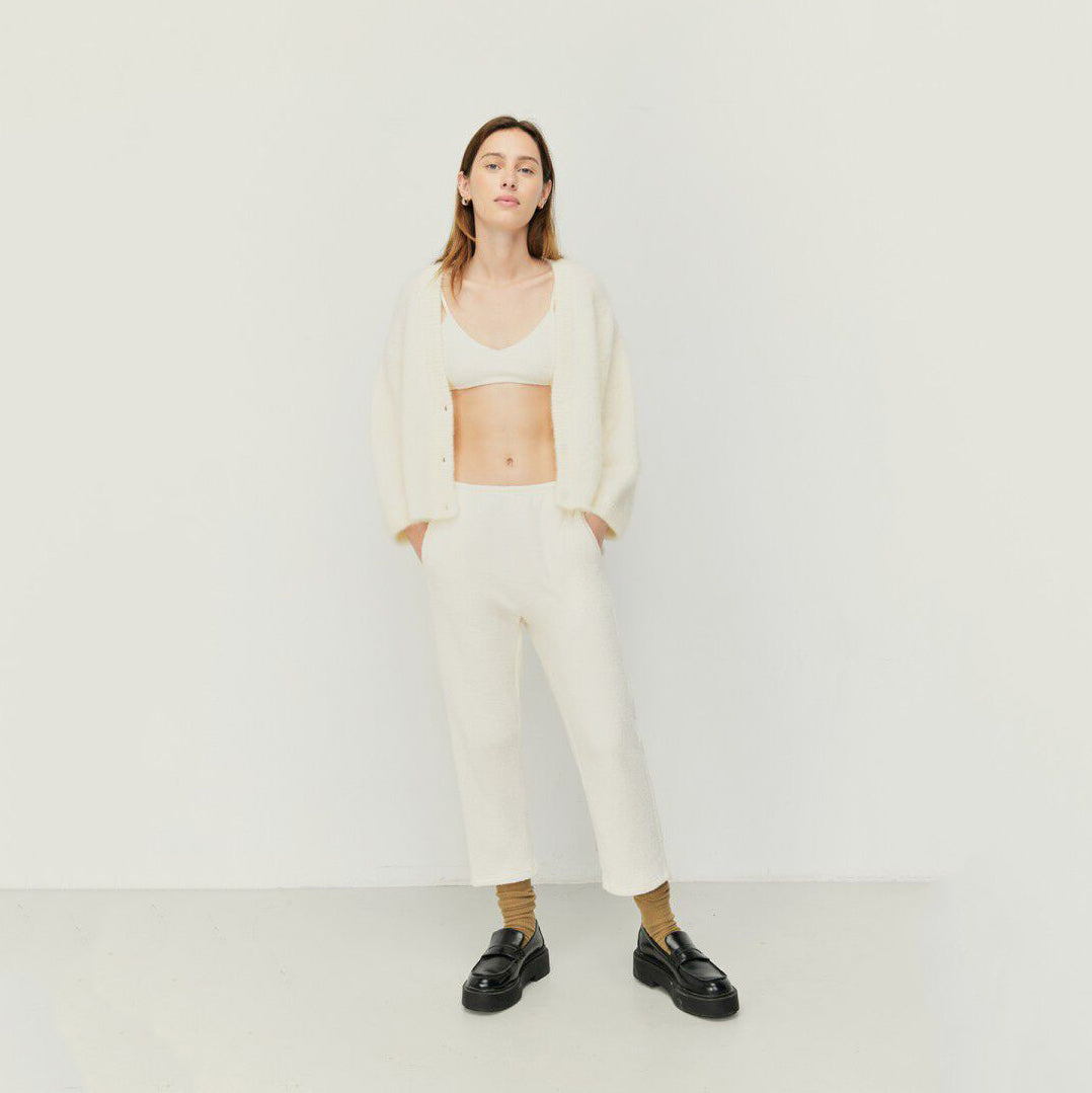 Girls White Cotton Trousers