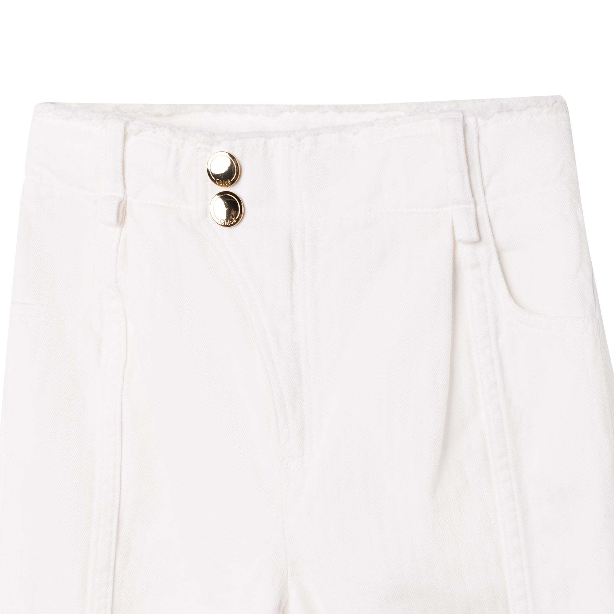 Boys & Girls White Cotton Trousers