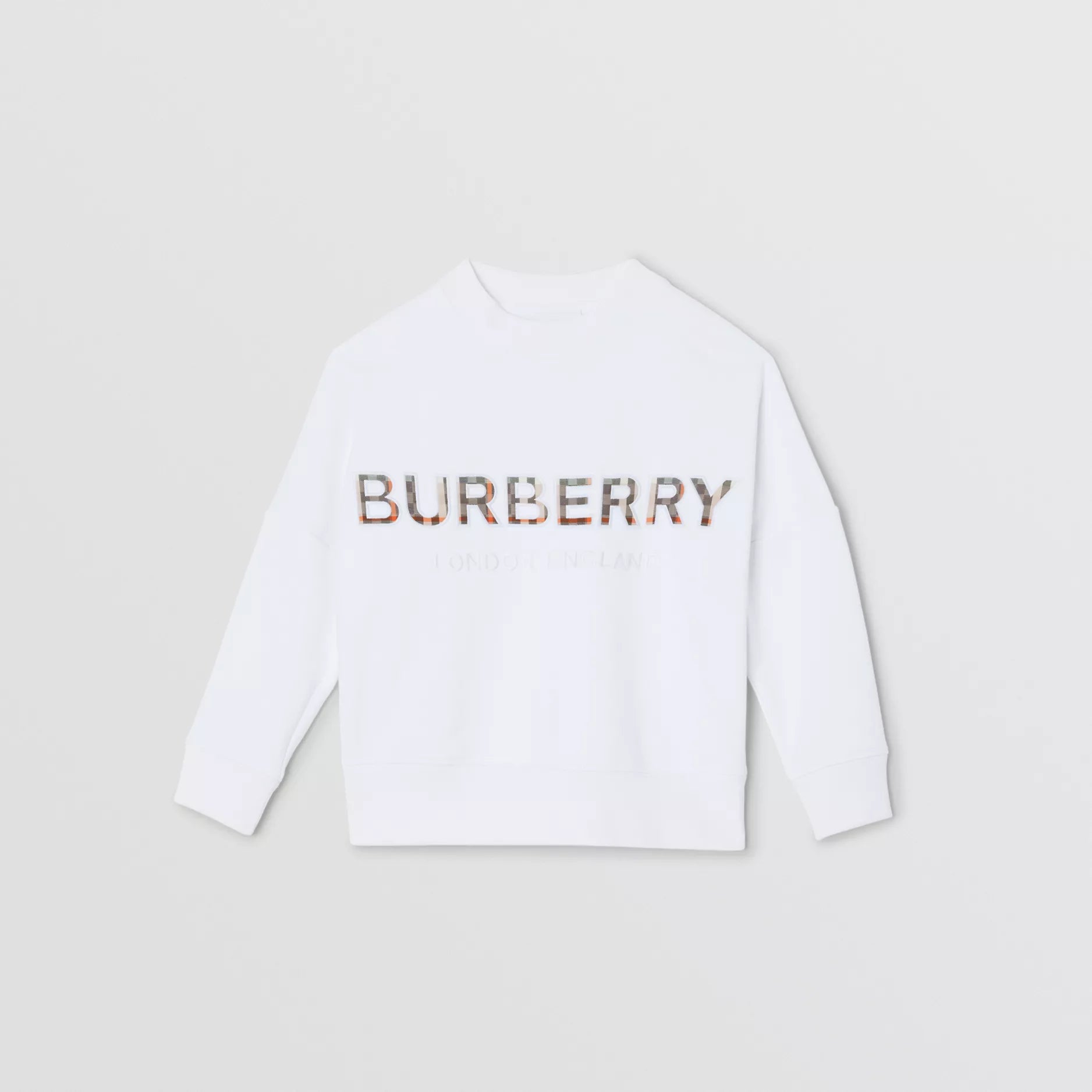 Boys & Girls White Logo Cotton Sweatshirt