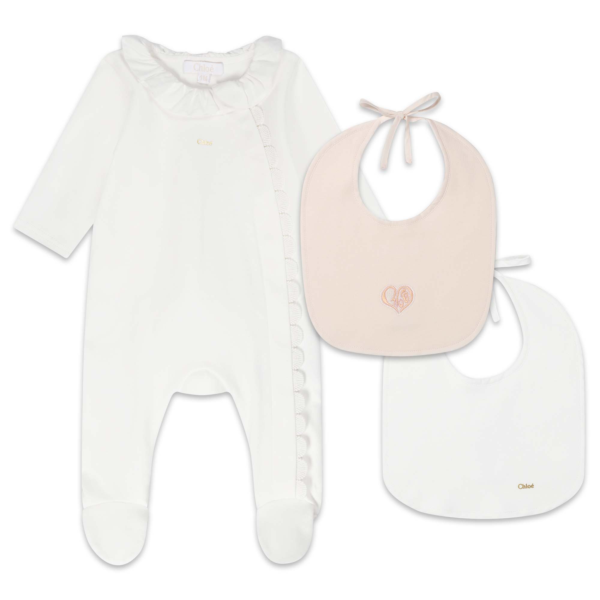 Baby Boys & Girls White Cotton Babysuit Set (3 Pack)