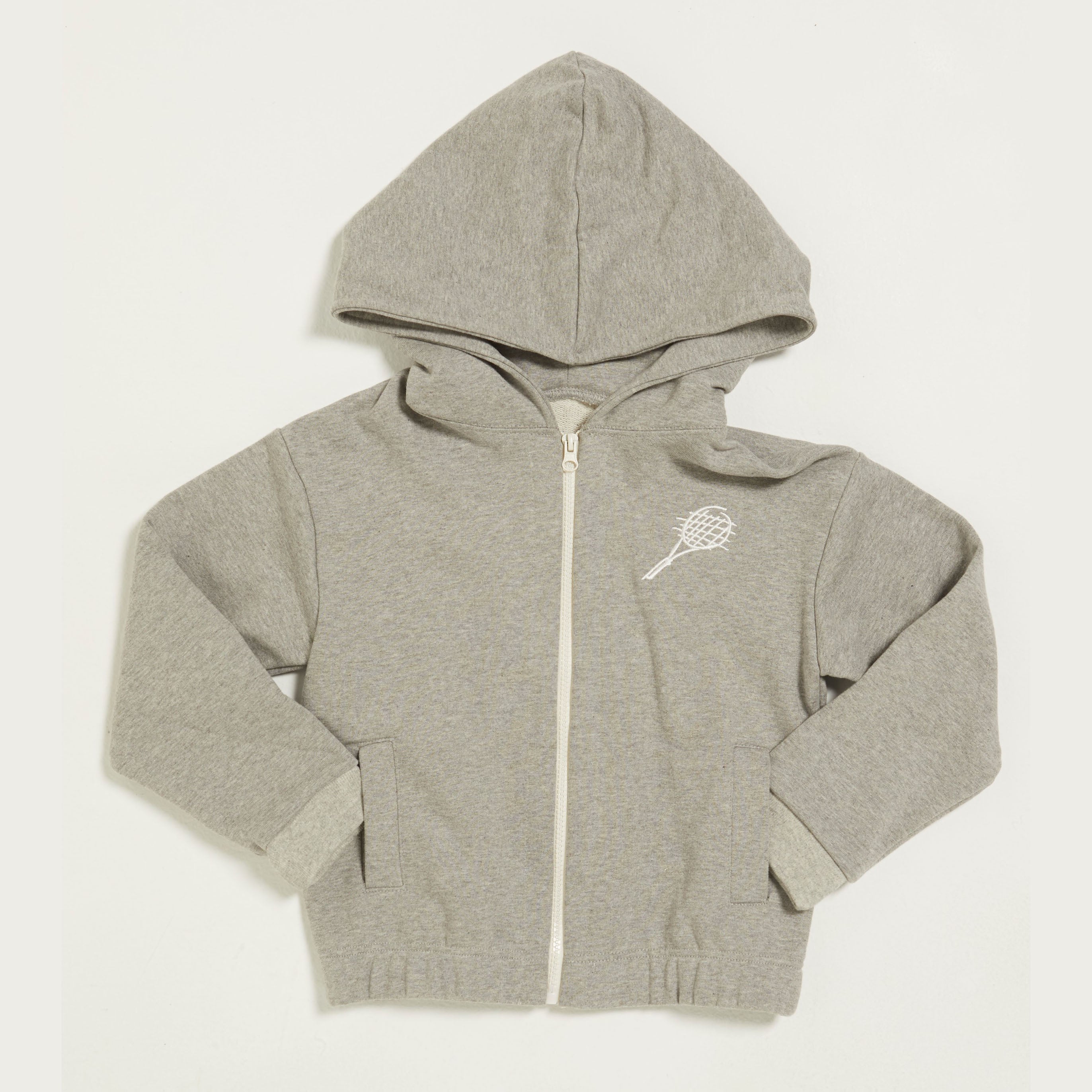 Boys & Girls Grey Cotton Zip-Up Top