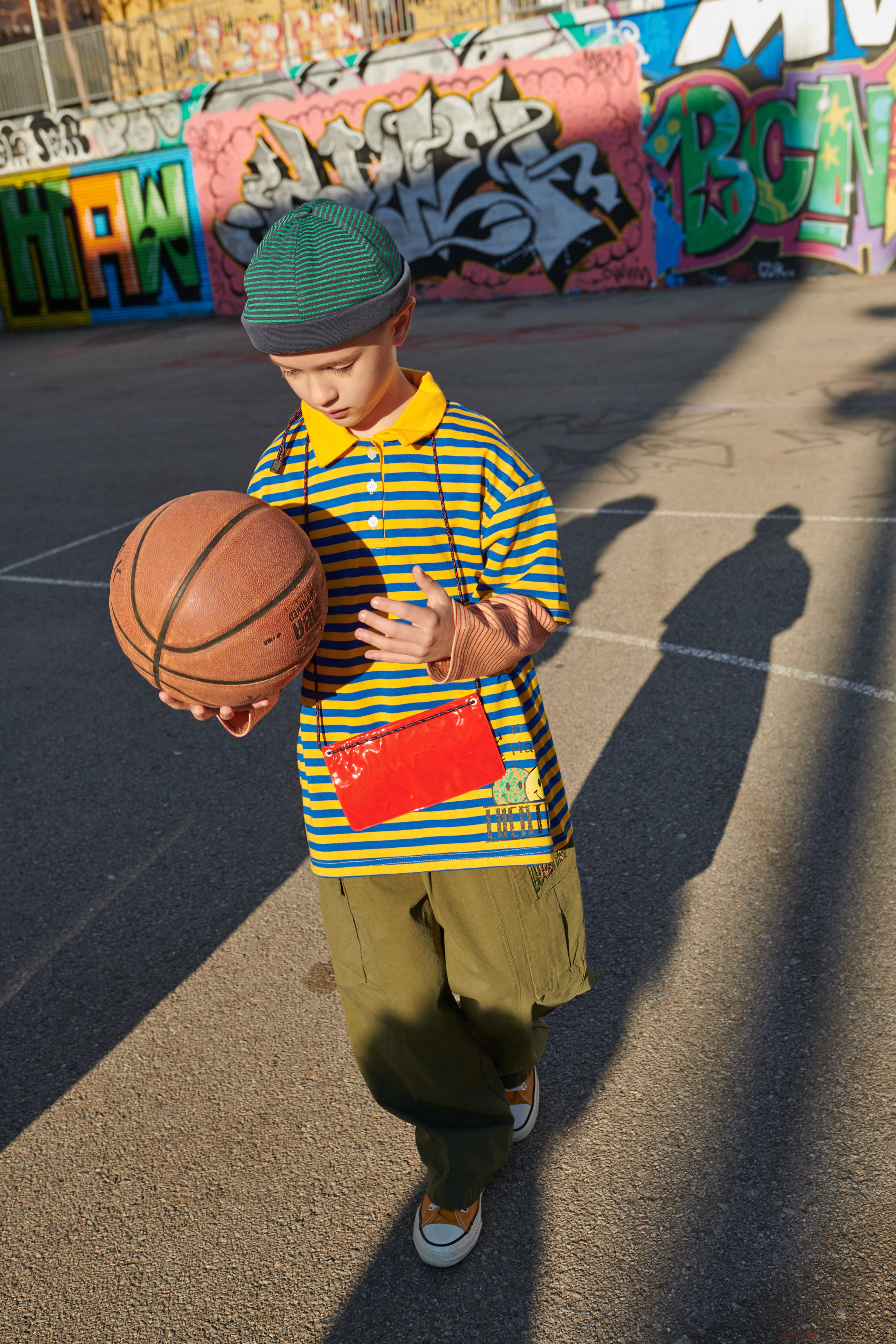 Boys & Girls Yellow Stripe Cotton Long Sleeves T-Shirt