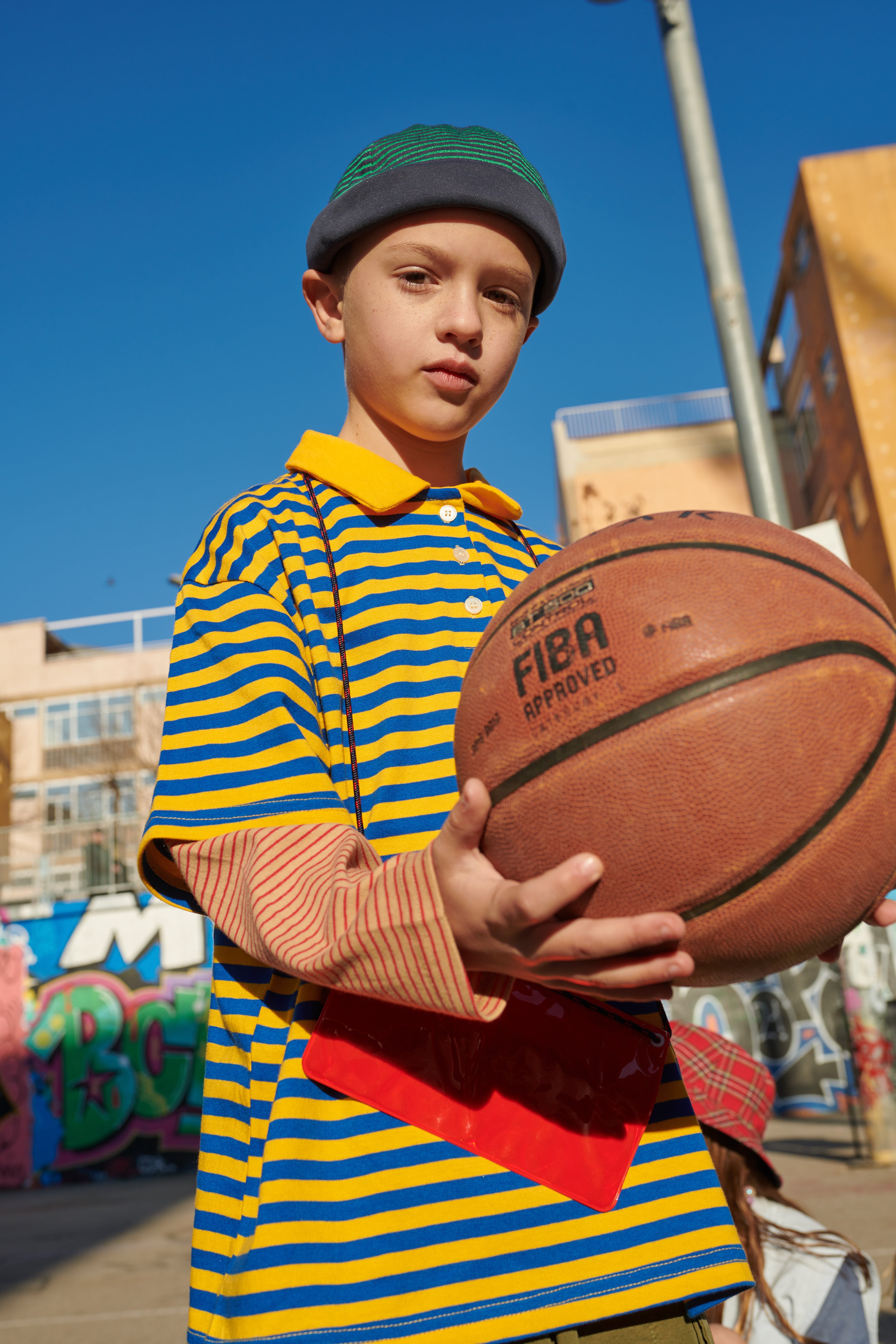 Boys & Girls Yellow Stripe Cotton Long Sleeves T-Shirt