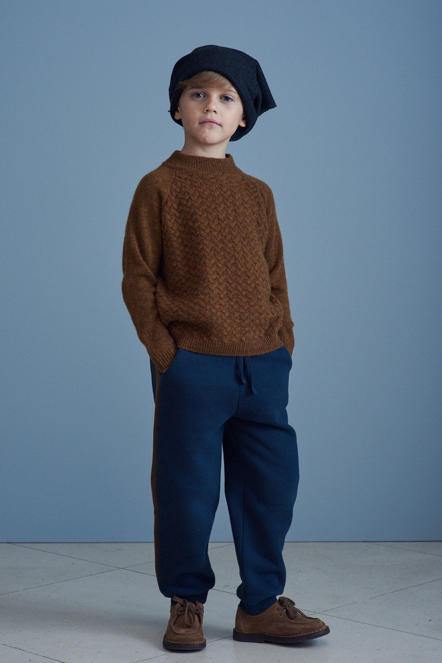 Boys & Girls Navy Cotton Trousers